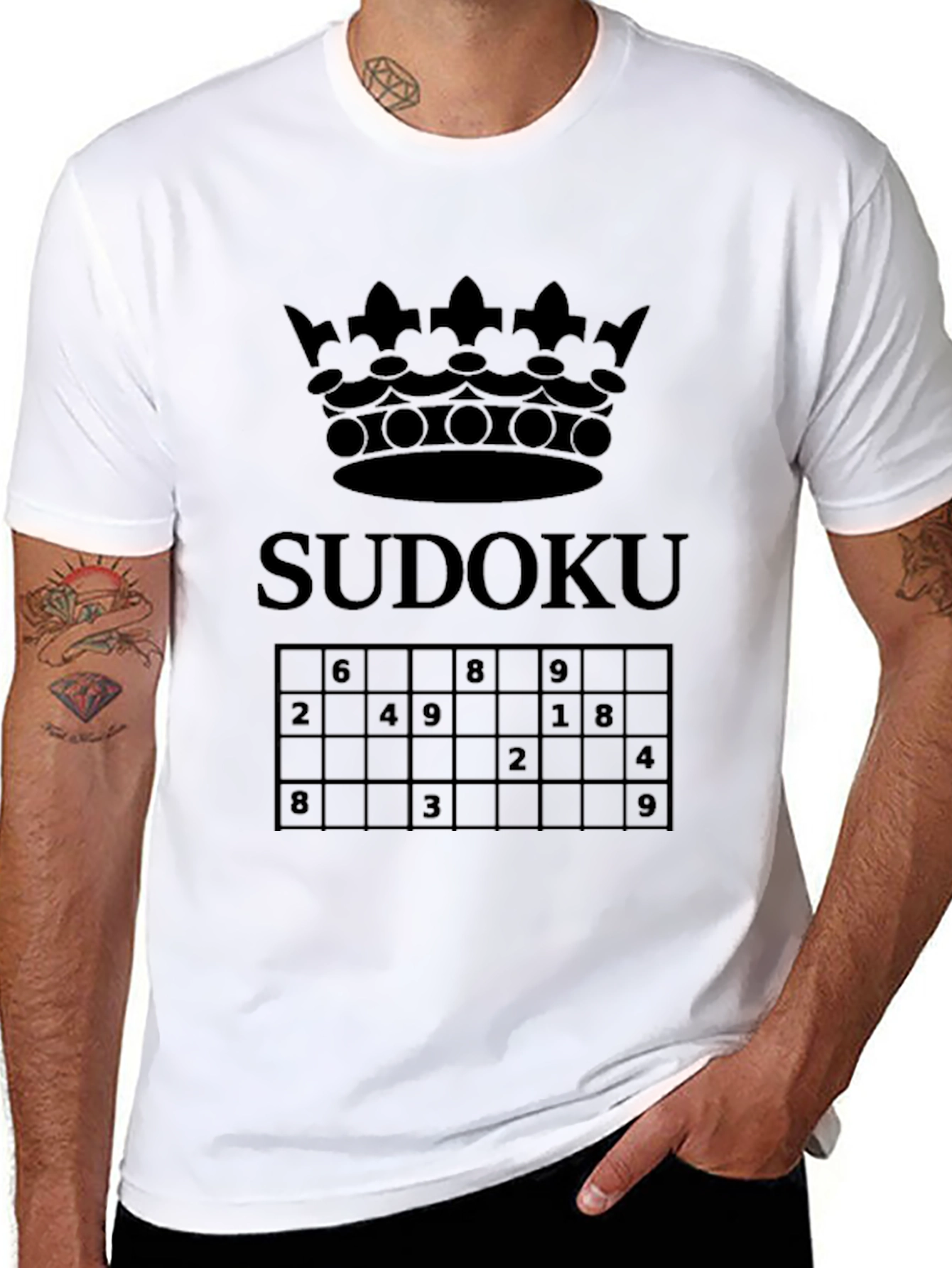 Sudoku Crown Graphic T-Shirt - Puzzle Game Tee
