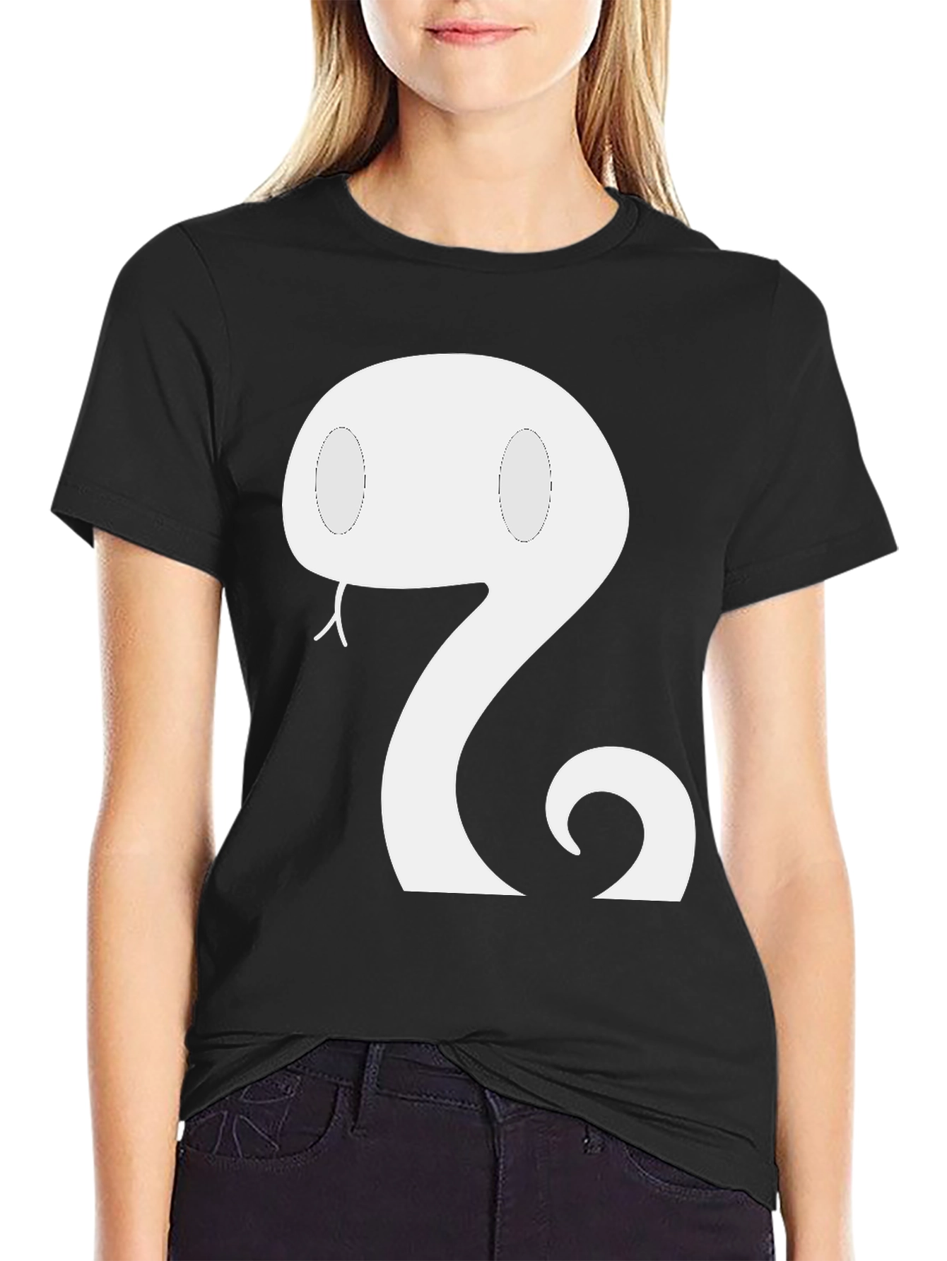 Snake Graphic Tee - Black Cotton T-Shirt