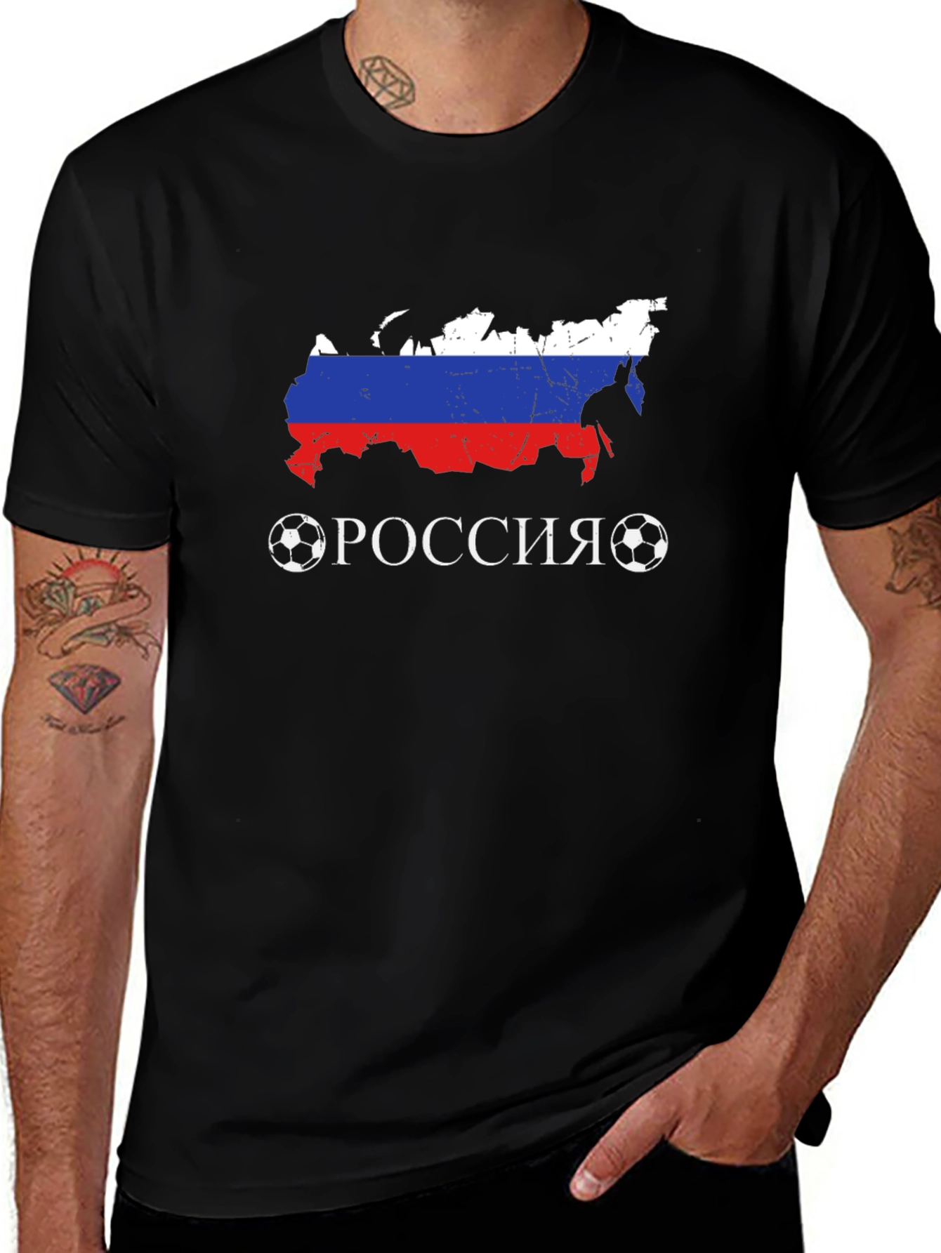 Russia Soccer T-Shirt - Flag Map Design