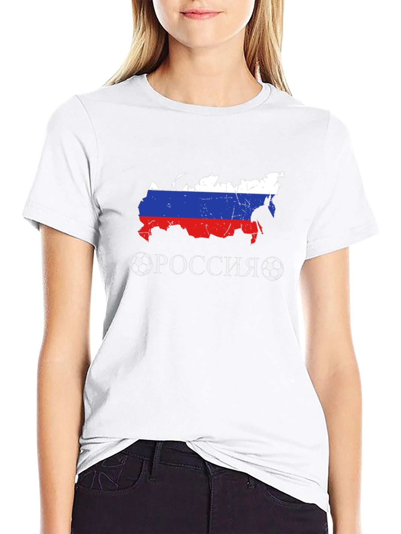 Russia Soccer T-Shirt - Flag Map Design