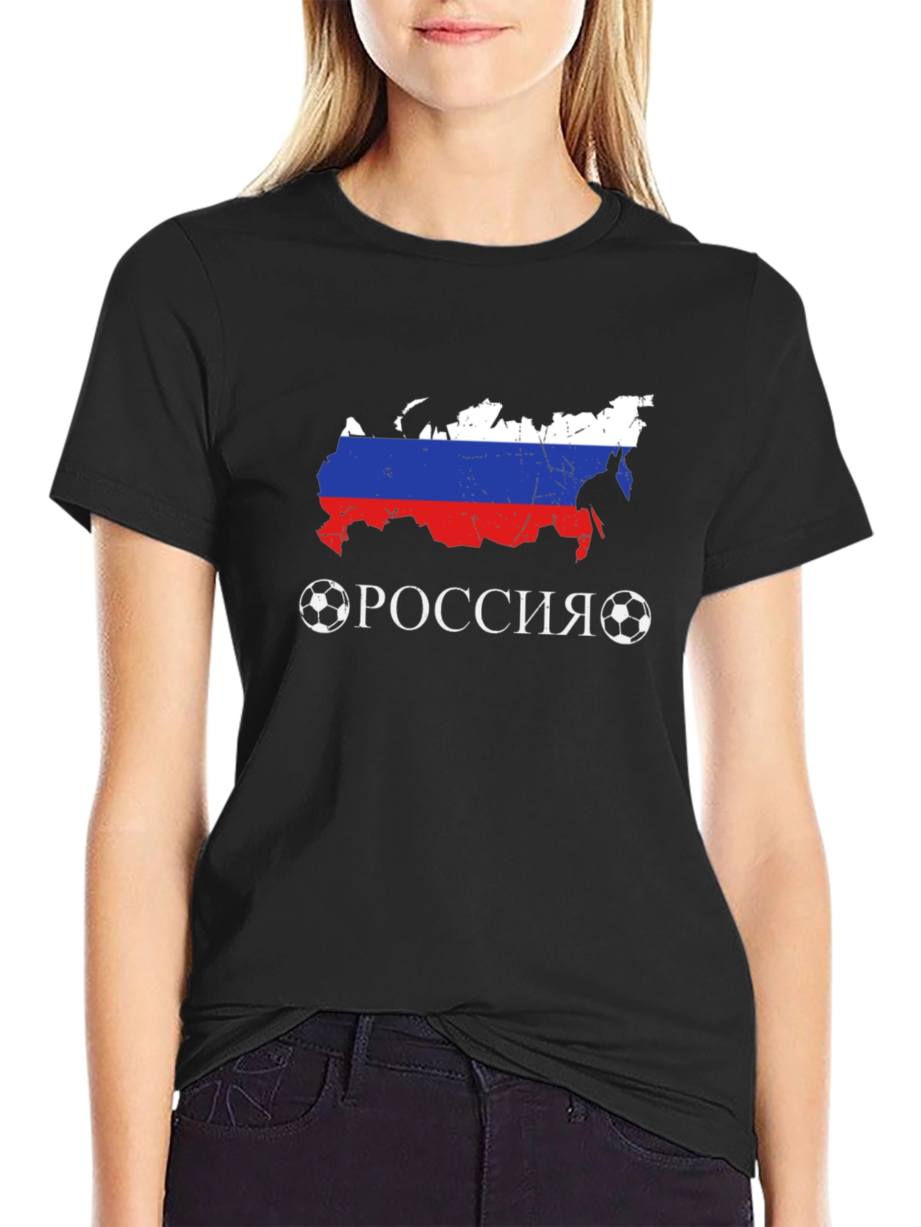 Russia Soccer T-Shirt - Flag Map Design