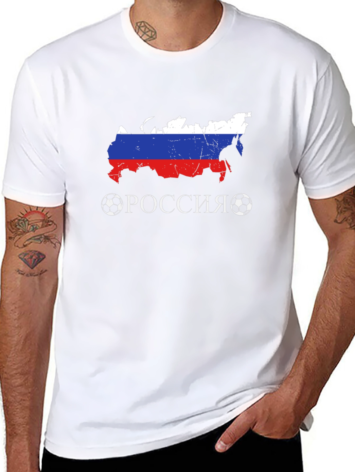 Russia Soccer T-Shirt - Flag Map Design