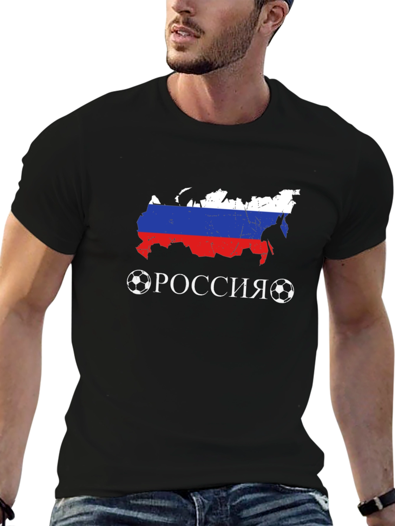 Russia Soccer T-Shirt - Flag Map Design
