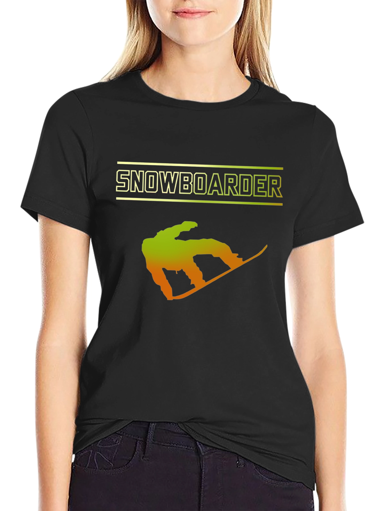 Snowboarder Graphic T-Shirt - Black