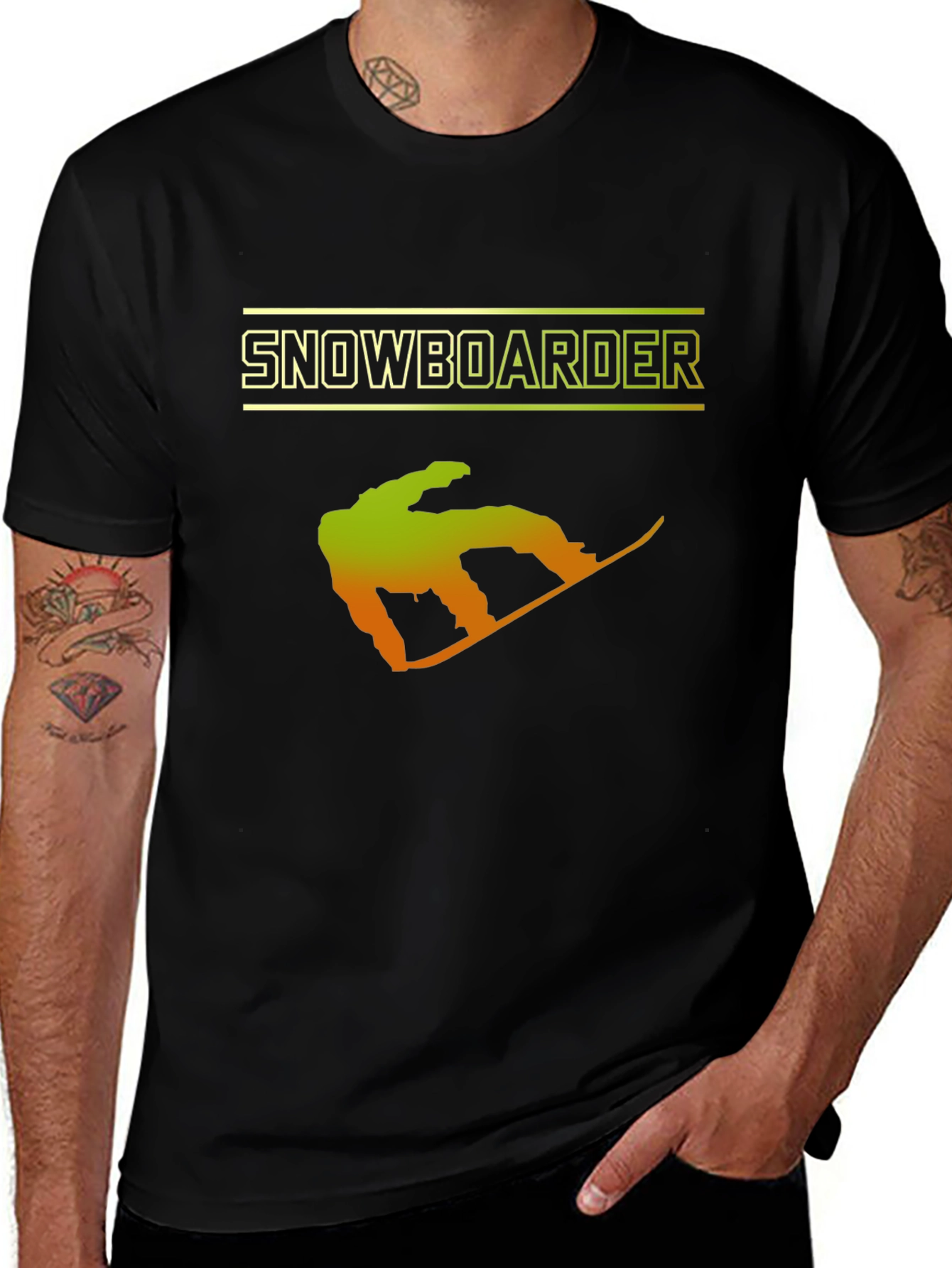 Snowboarder Graphic T-Shirt - Black