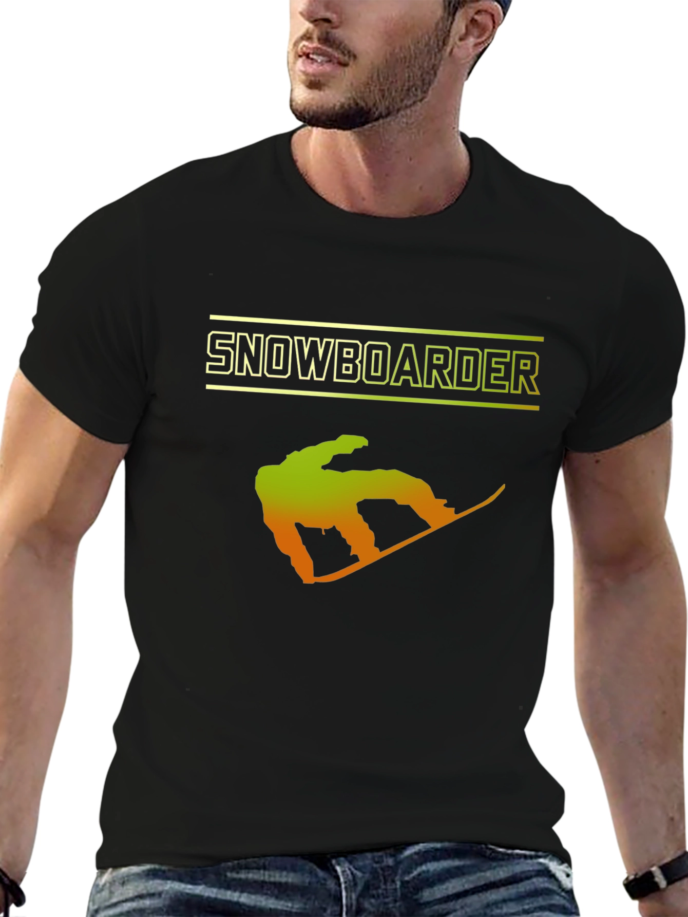 Snowboarder Graphic T-Shirt - Black