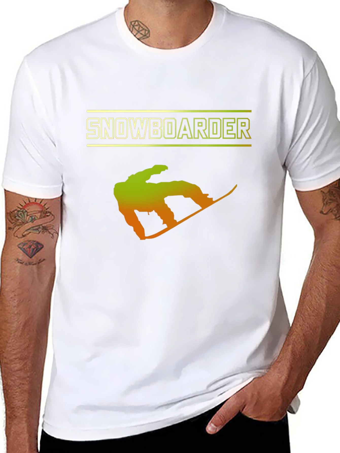 Snowboarder Graphic T-Shirt - Black