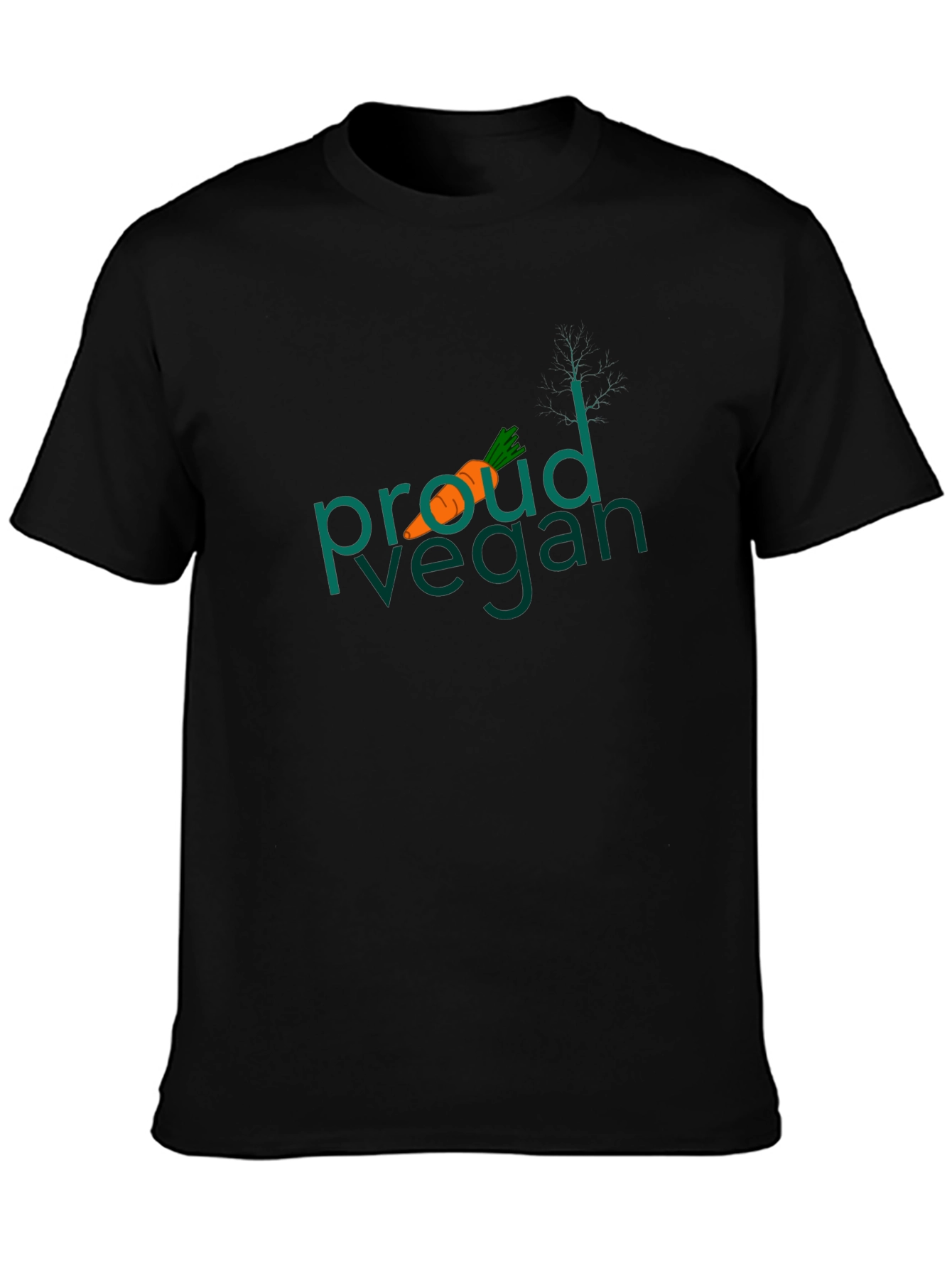 Proud Vegan T-Shirt - Black Carrot Graphic Tee