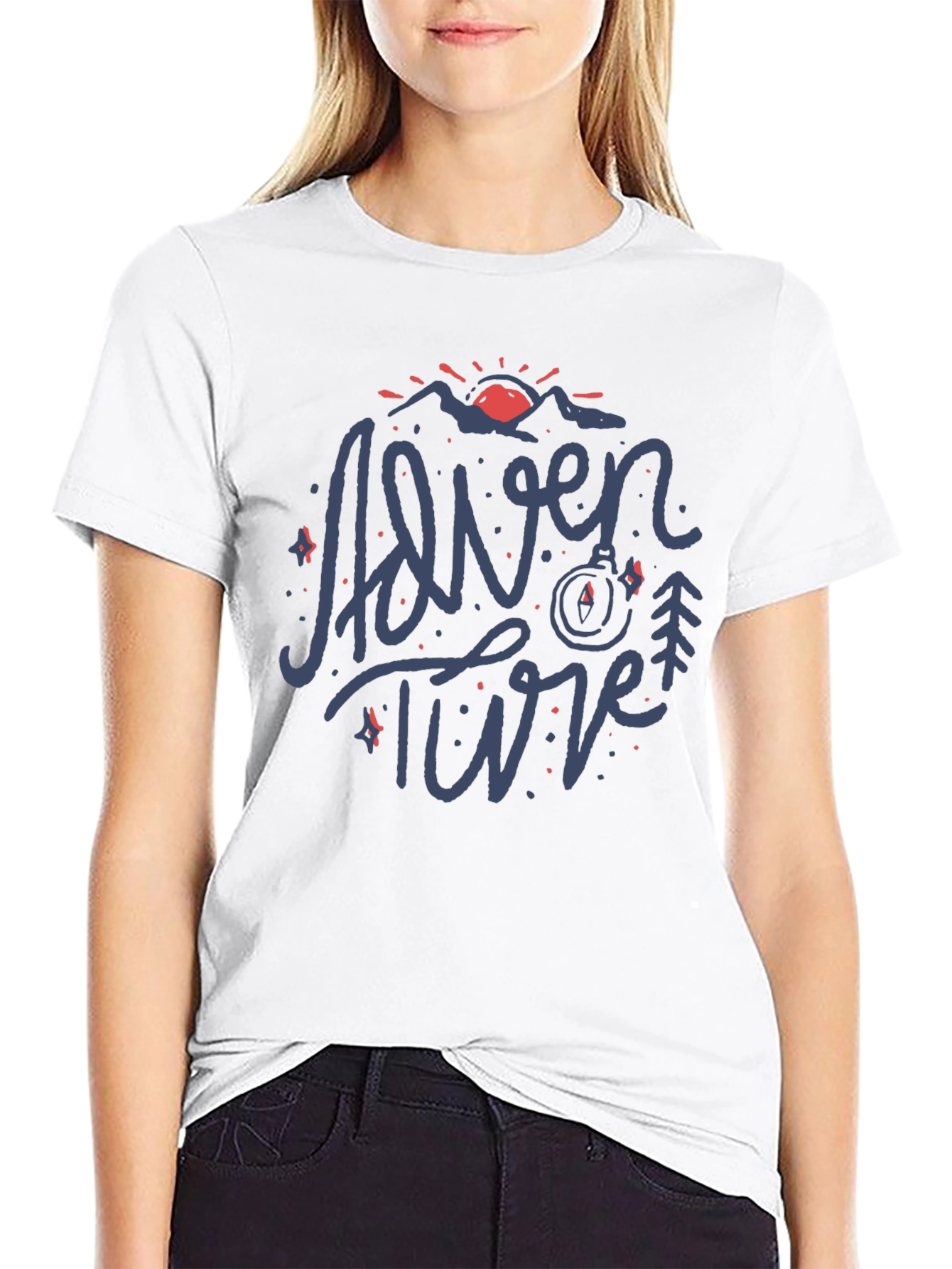 Adventure T-Shirt - Mountain Compass Design