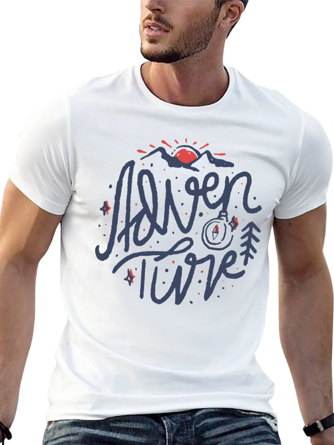 Adventure T-Shirt - Mountain Compass Design