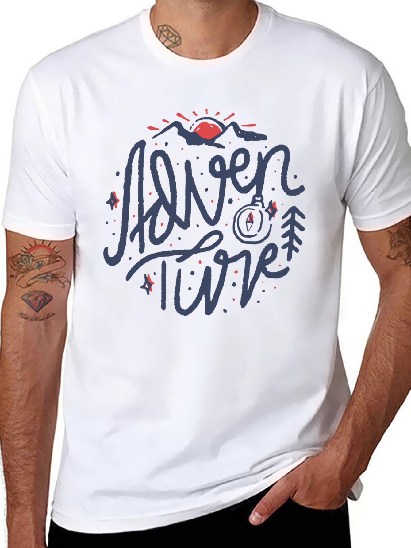 Adventure T-Shirt - Mountain Compass Design