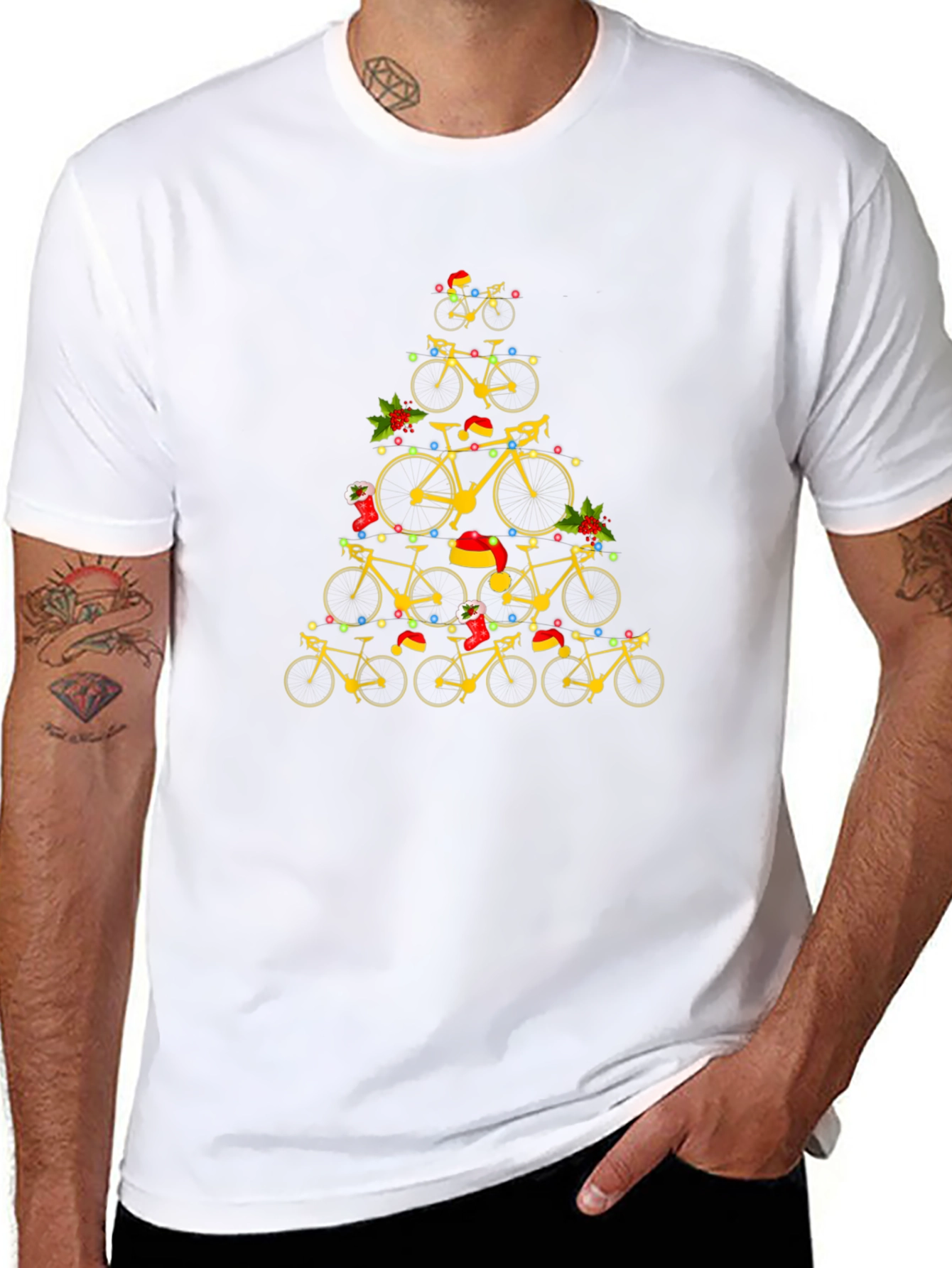 Bicycle Christmas Tree Graphic Tee