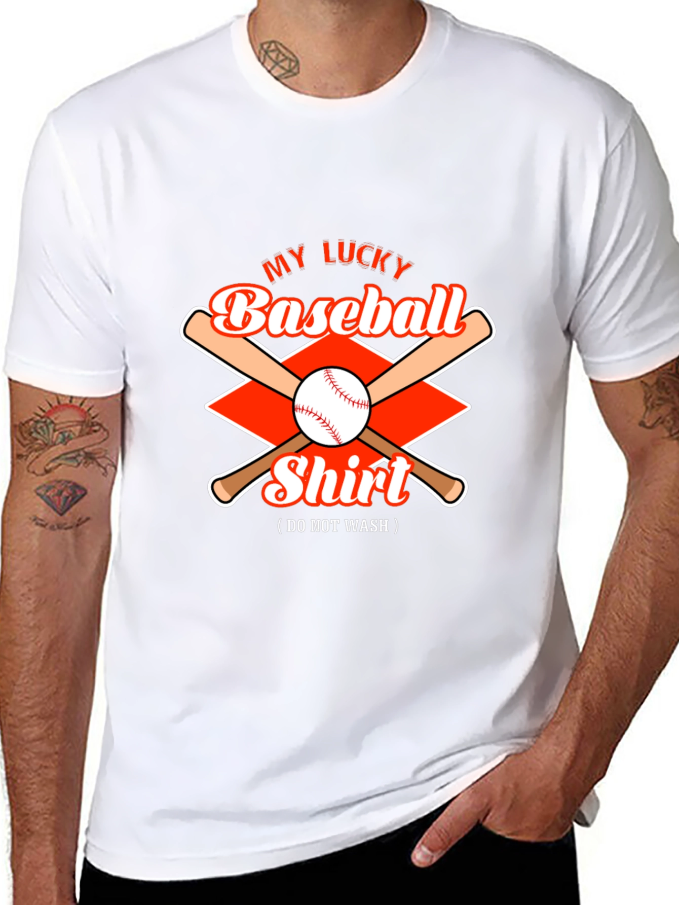 Lucky Baseball Shirt - Mens Black Graphic Tee