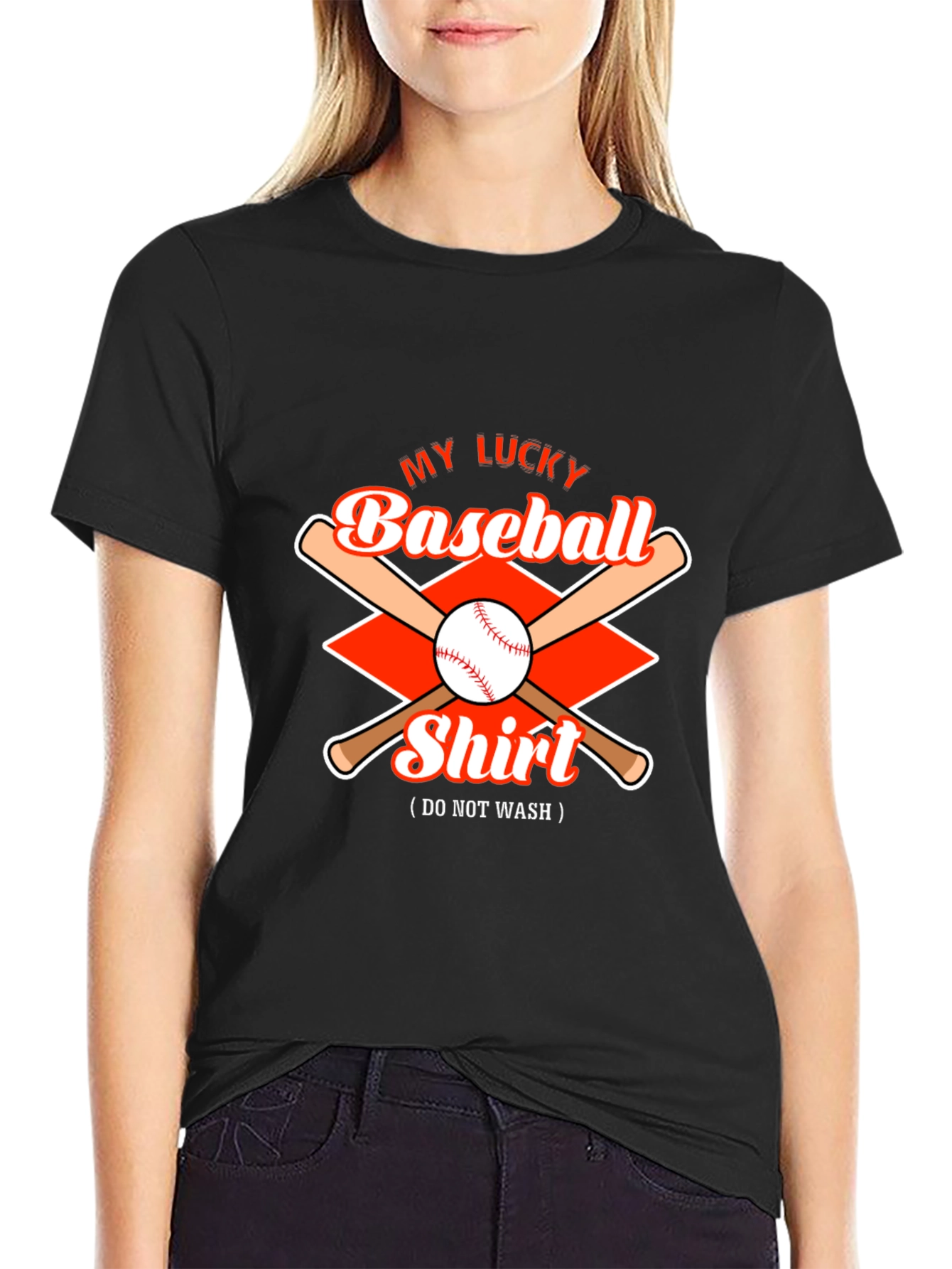 Lucky Baseball Shirt - Mens Black Graphic Tee