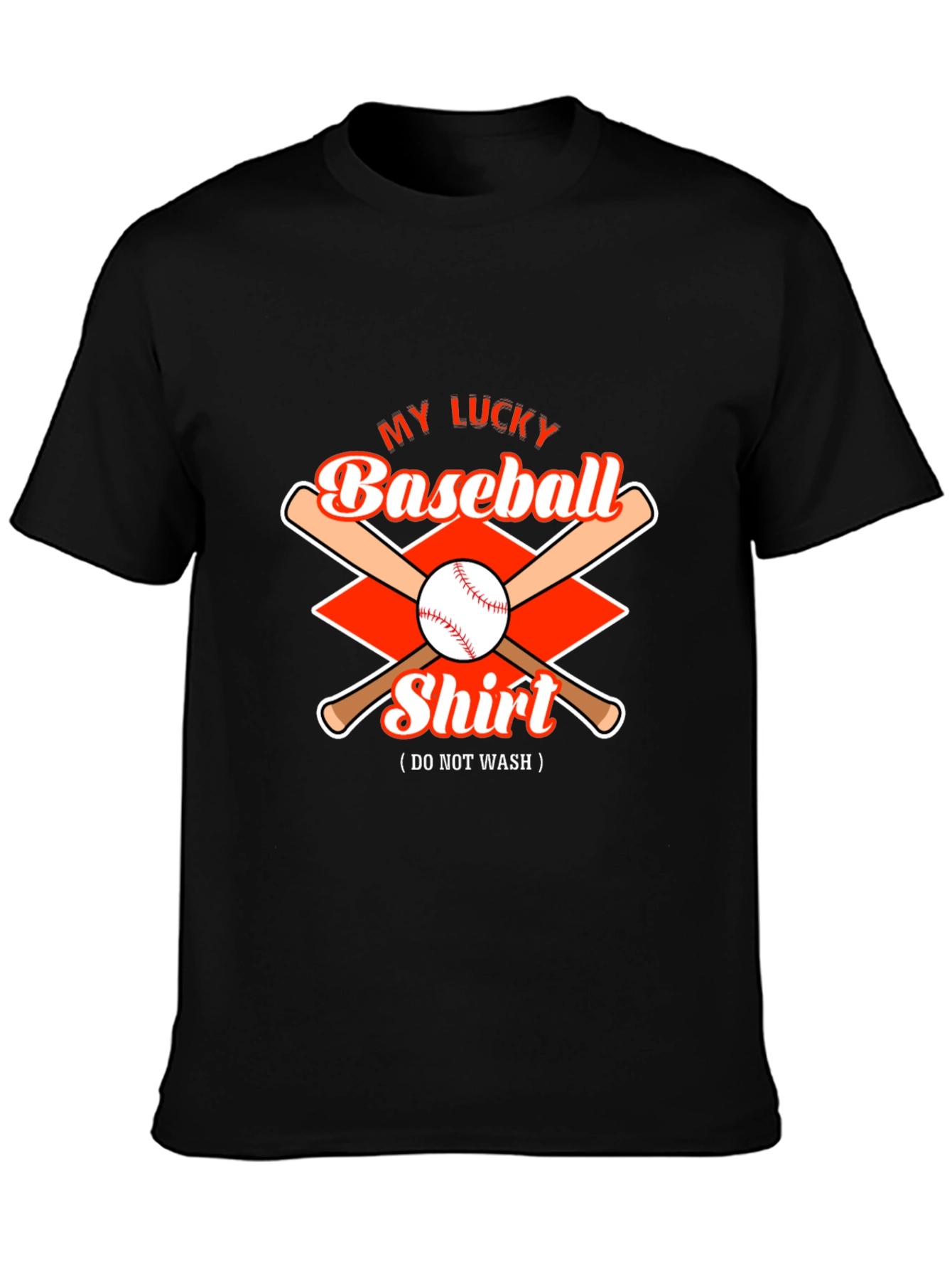 Lucky Baseball Shirt - Mens Black Graphic Tee
