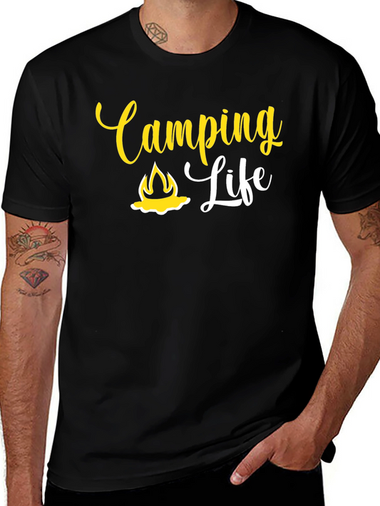Camping Life Graphic T-Shirt - Black