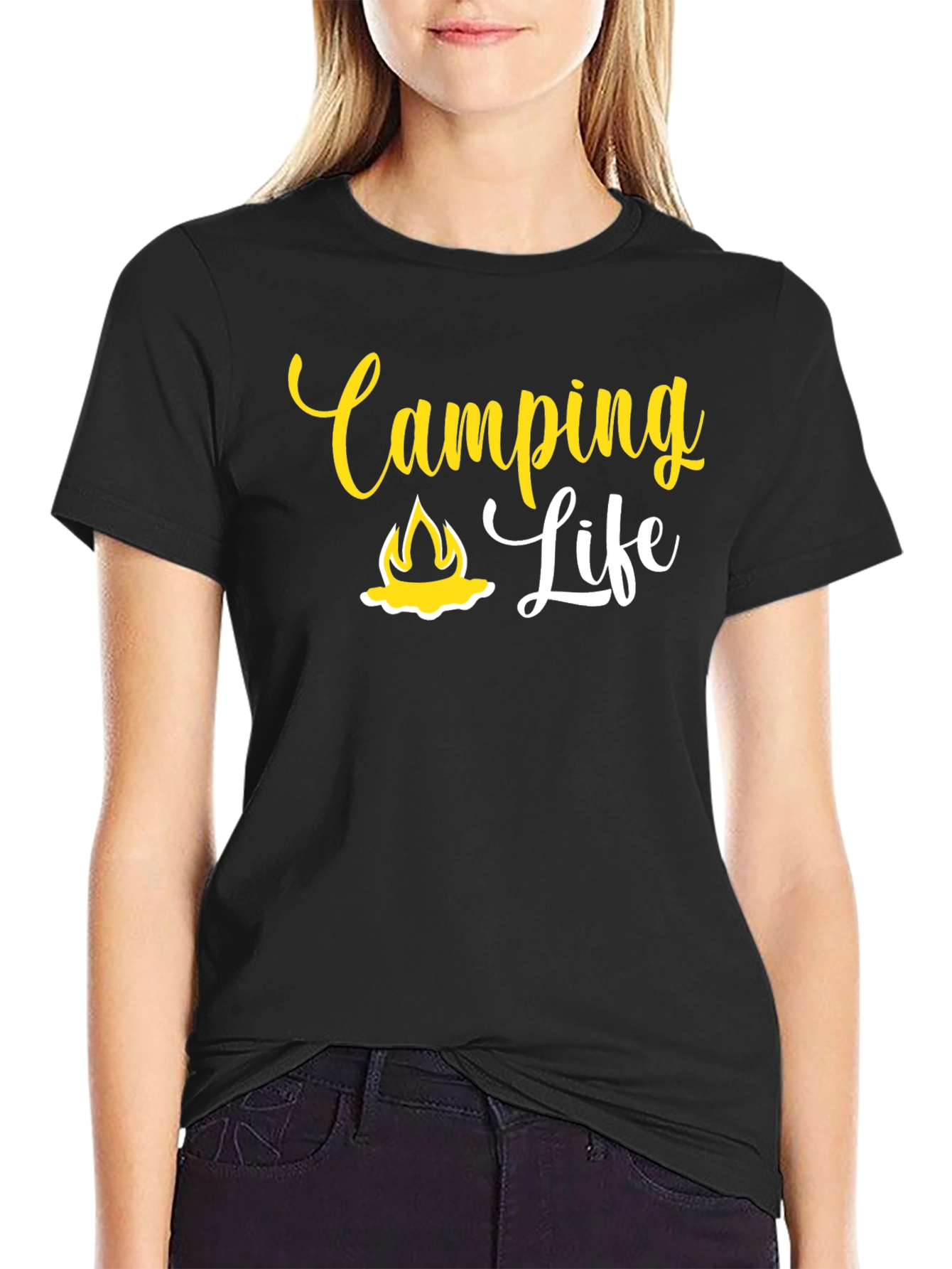 Camping Life Graphic T-Shirt - Black