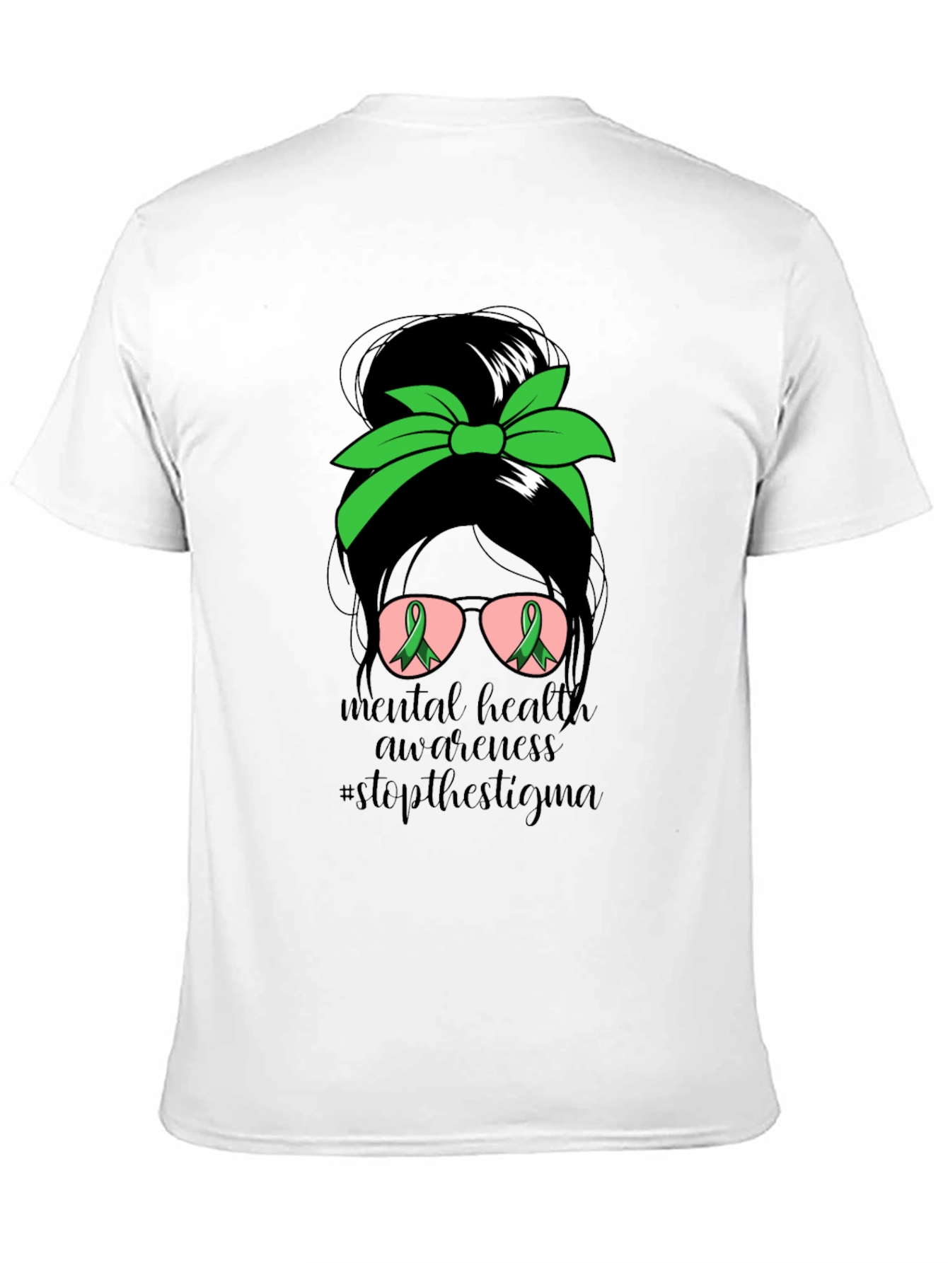 Mental Health Awareness Messy Bun T-Shirt