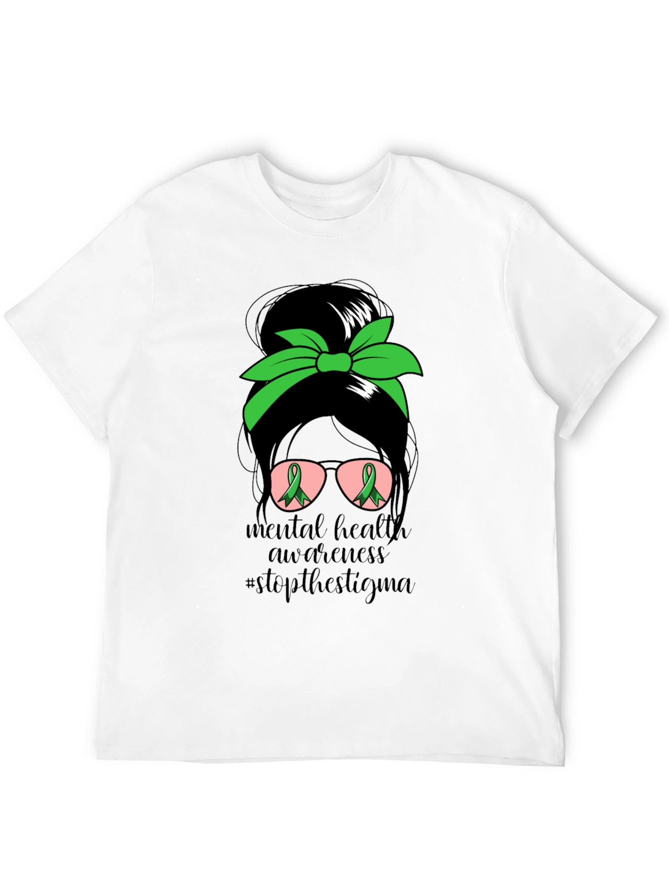 Mental Health Awareness Messy Bun T-Shirt