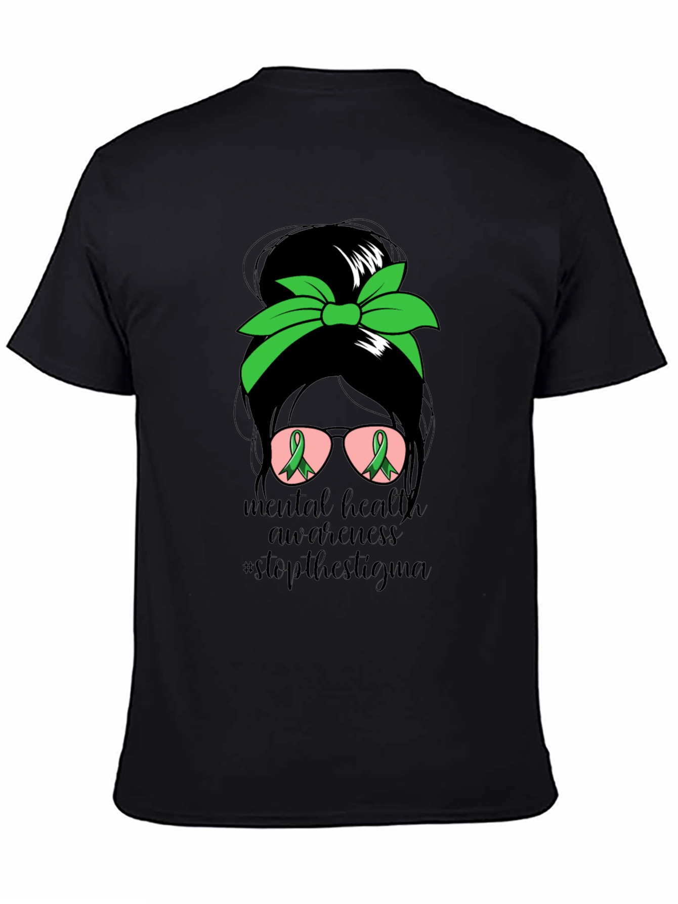 Mental Health Awareness Messy Bun T-Shirt