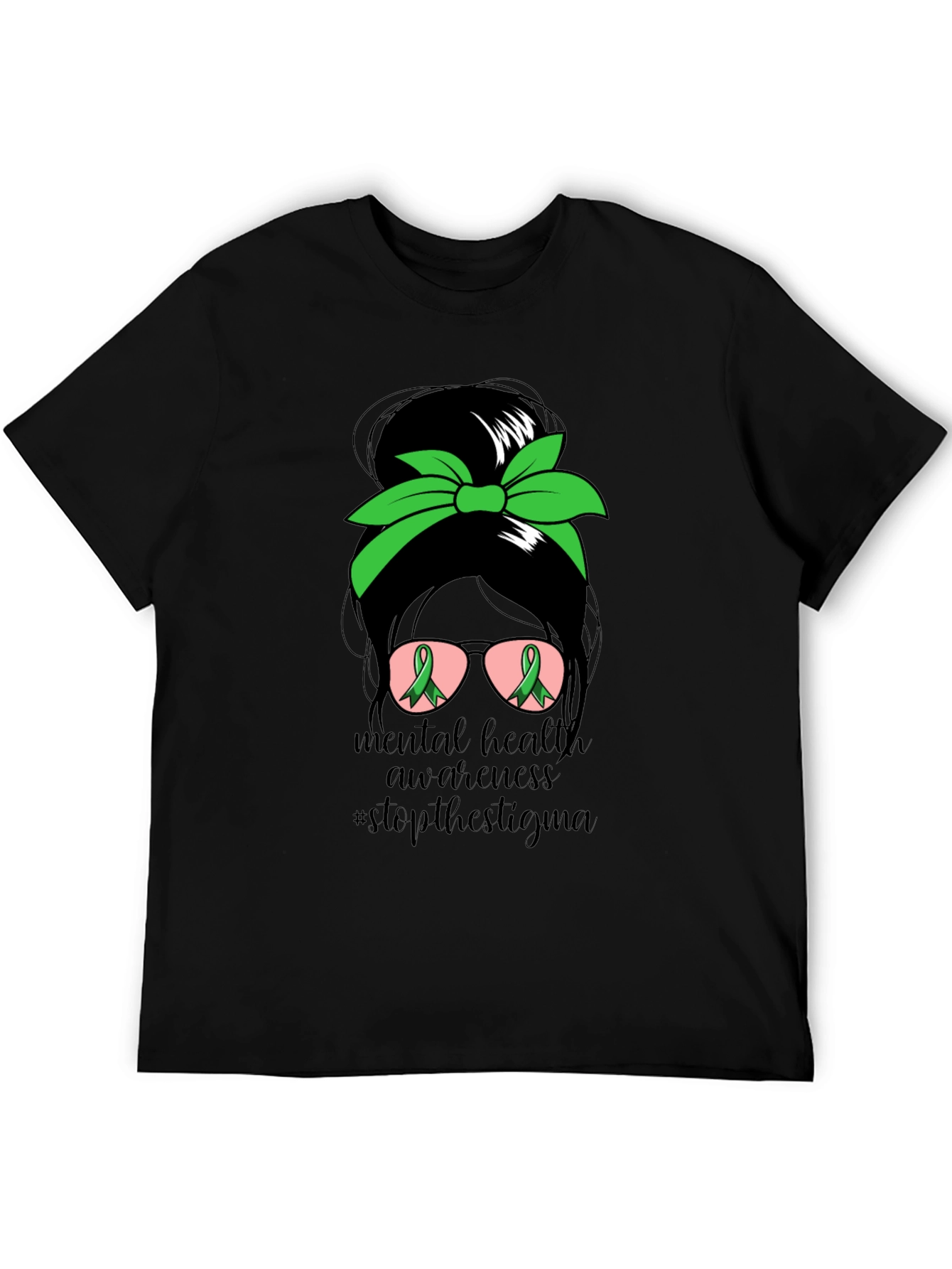 Mental Health Awareness Messy Bun T-Shirt
