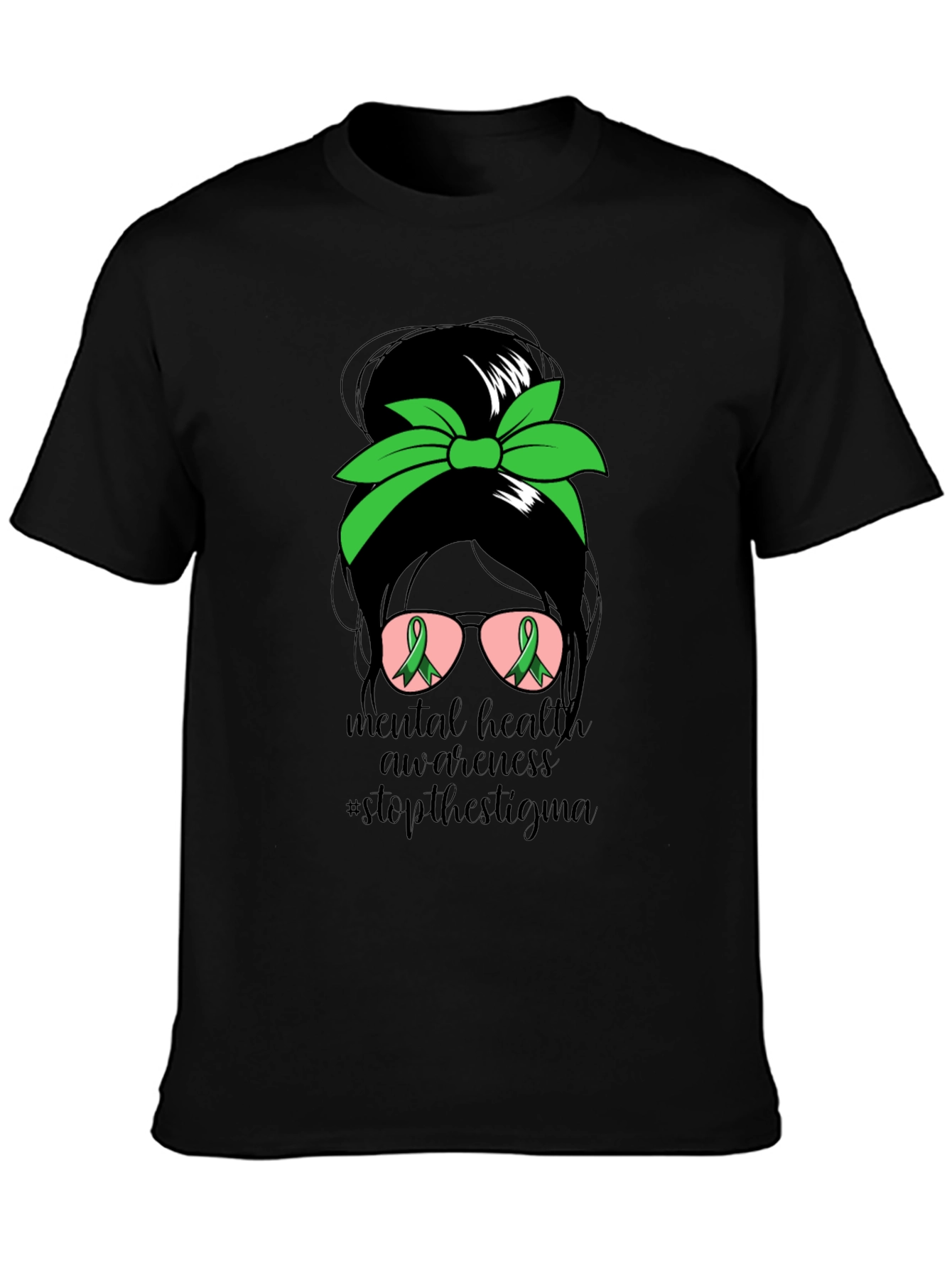Mental Health Awareness Messy Bun T-Shirt