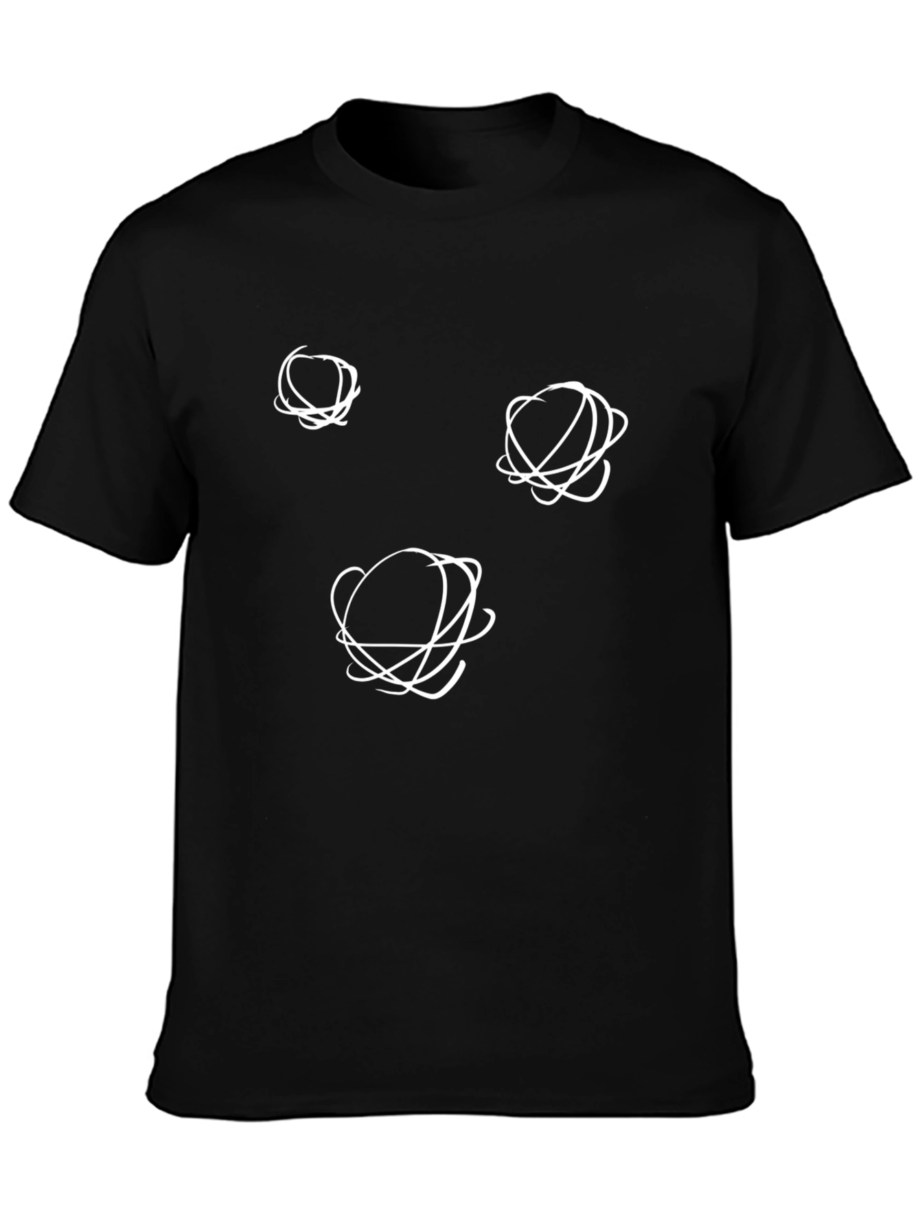 Abstract Orbit Design Black T-Shirt