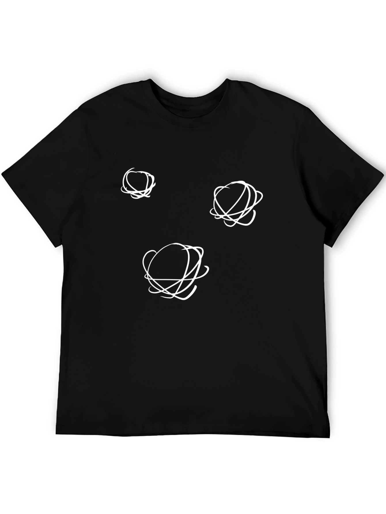 Abstract Orbit Design Black T-Shirt