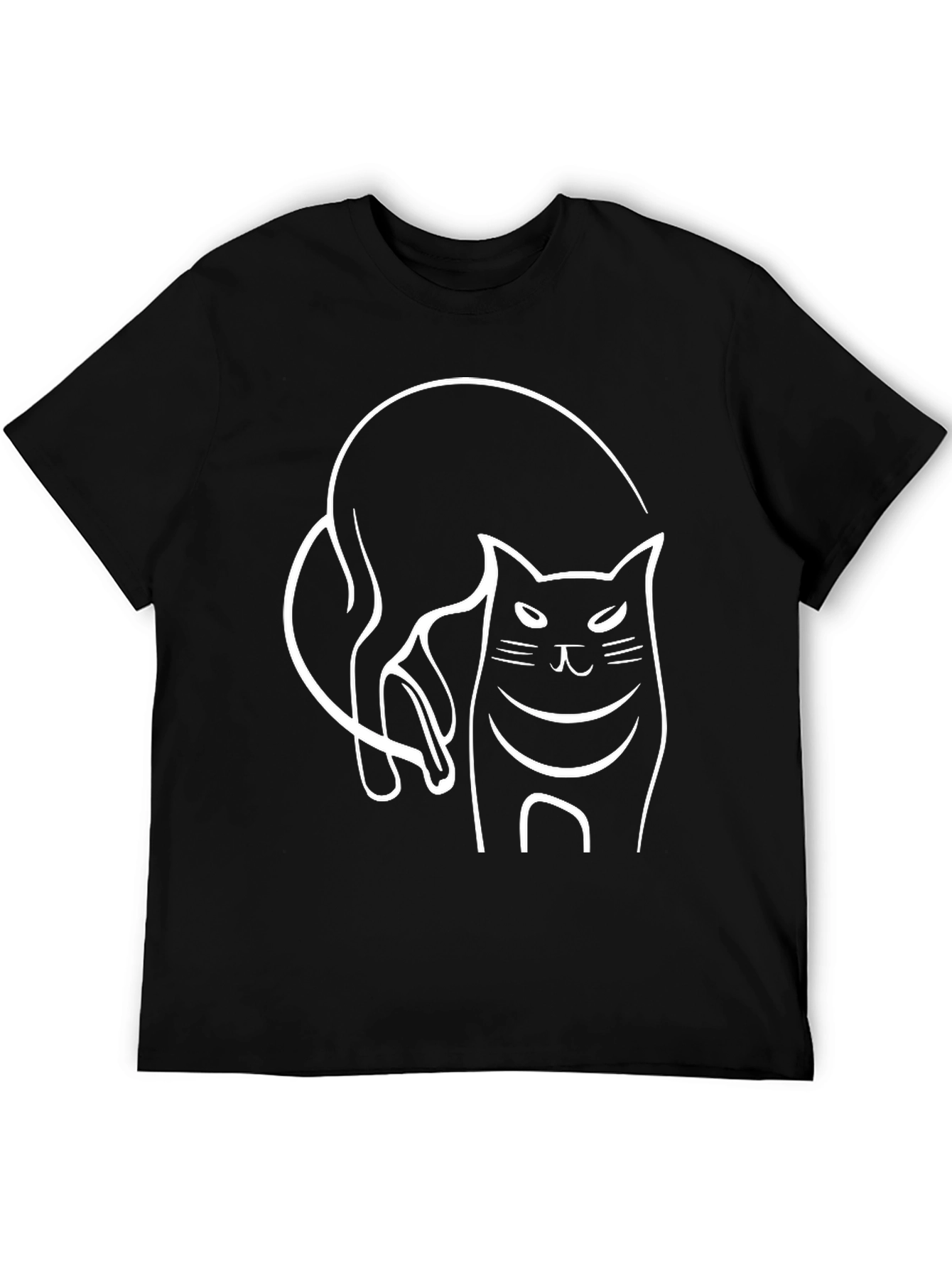 Cool Cat Graphic Tee - Black Cotton T-Shirt
