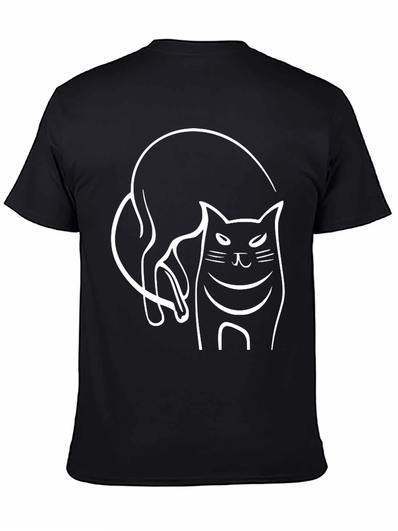 Cool Cat Graphic Tee - Black Cotton T-Shirt