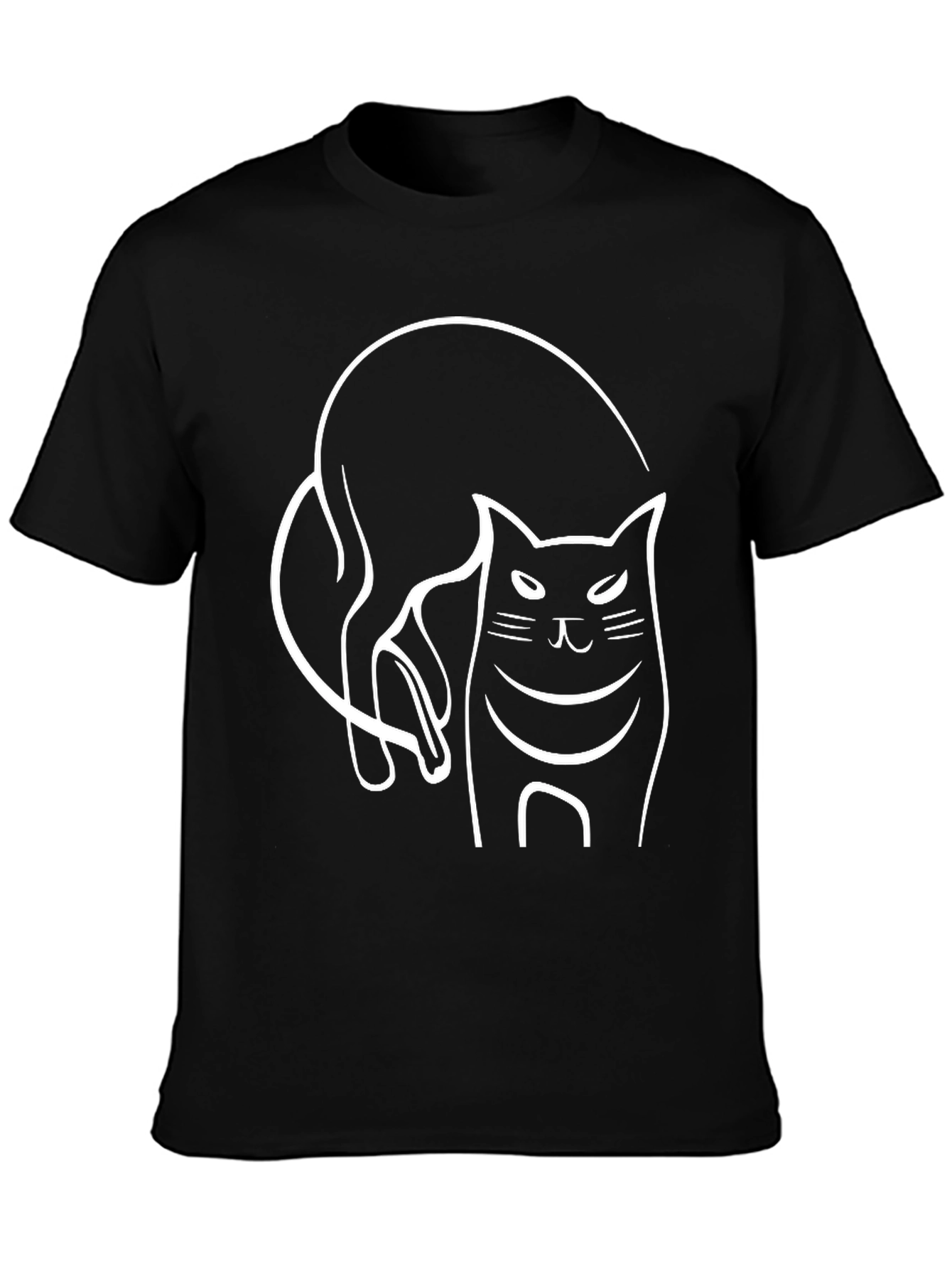 Cool Cat Graphic Tee - Black Cotton T-Shirt