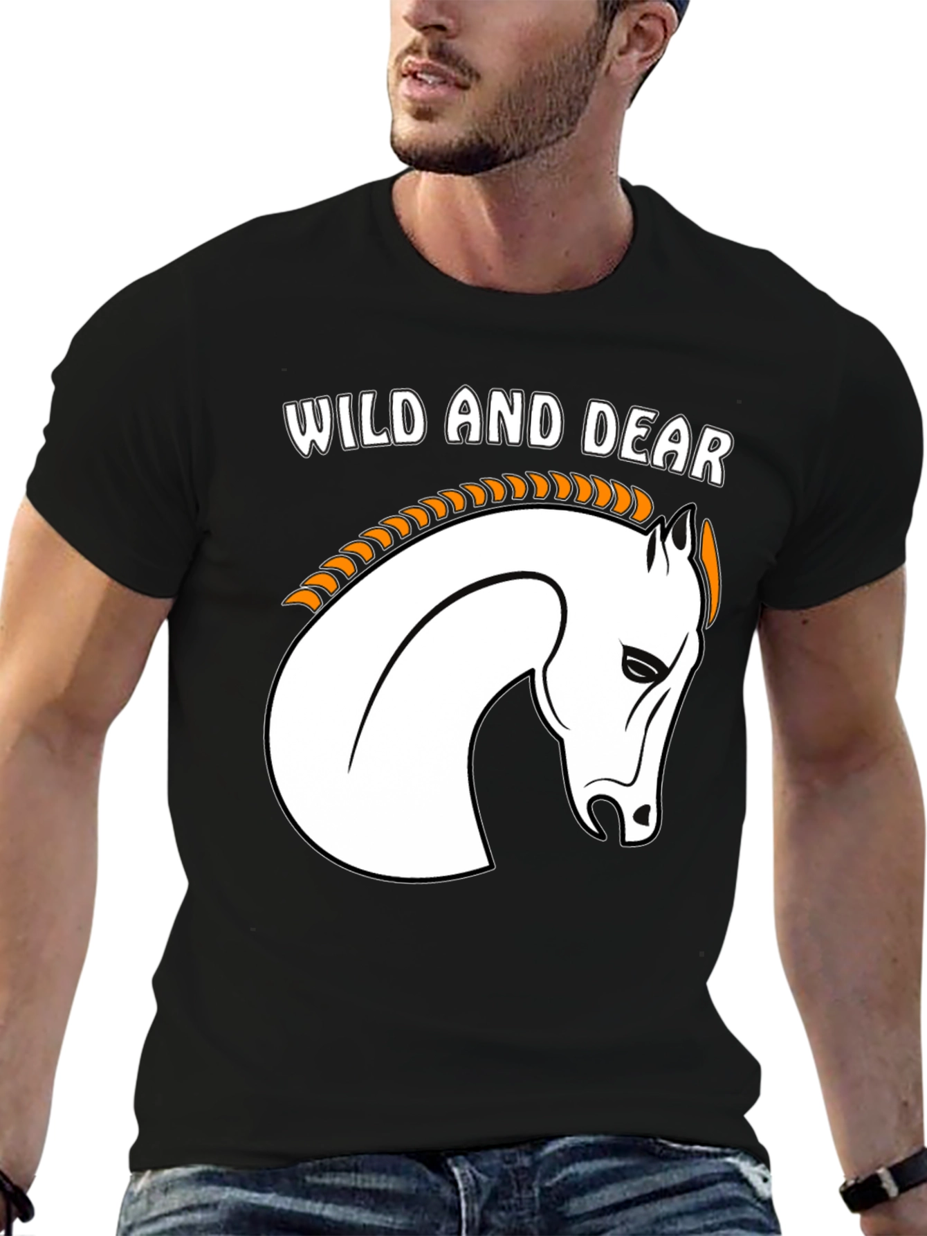 Wild and Dear Horse Graphic Tee - Black