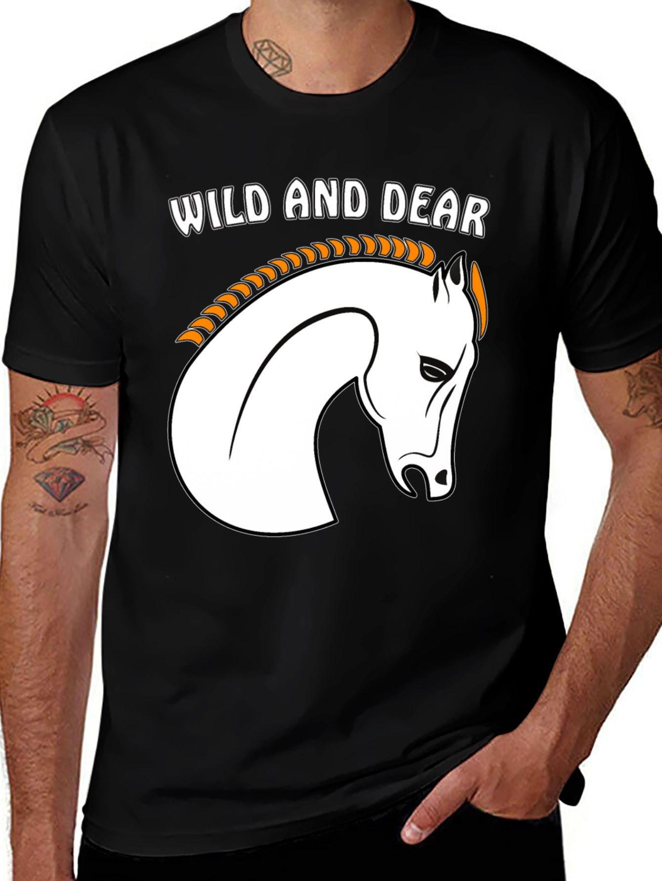Wild and Dear Horse Graphic Tee - Black