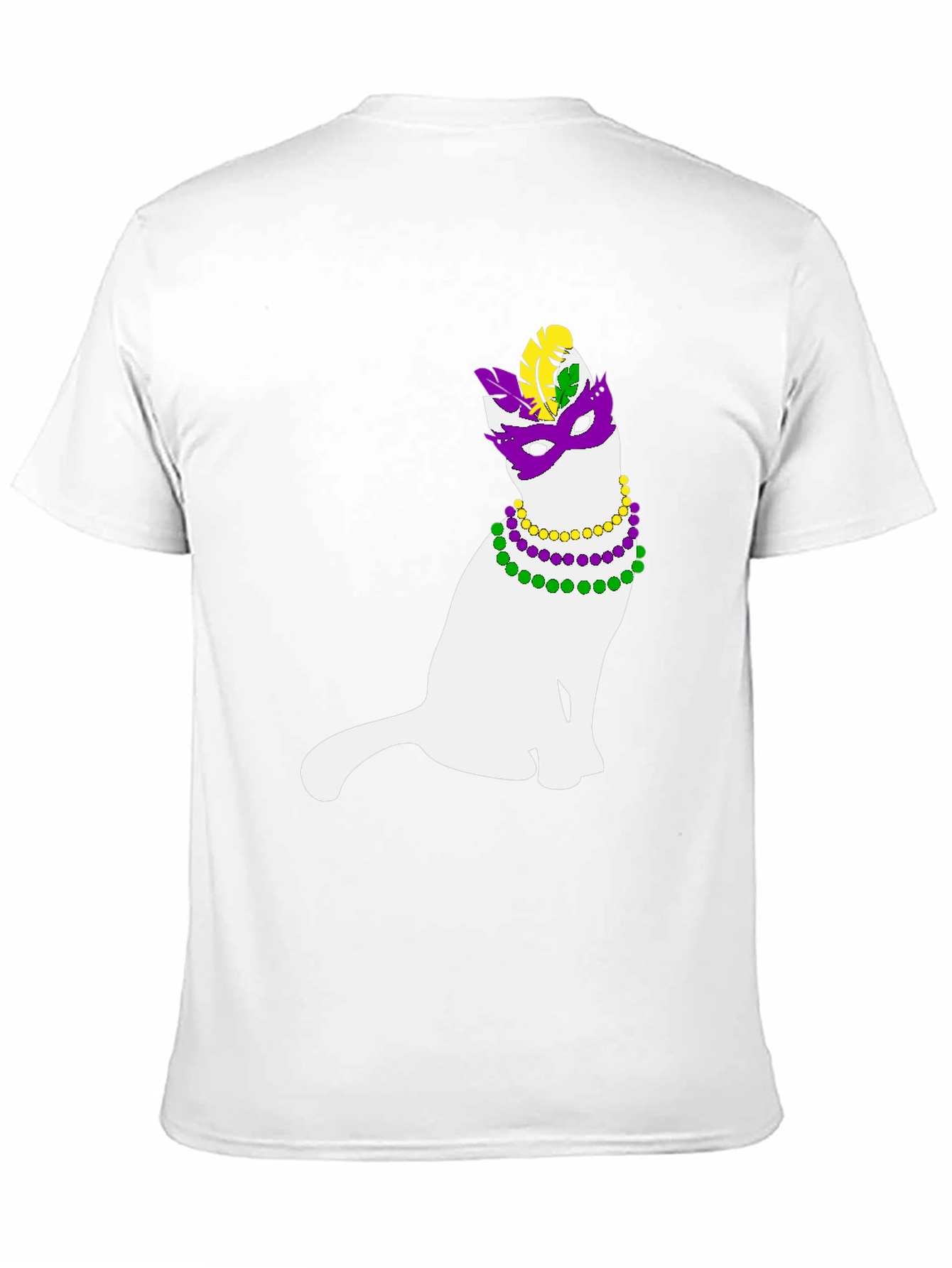 Mardi Gras Cat Graphic Tee - Unisex Black T-Shirt