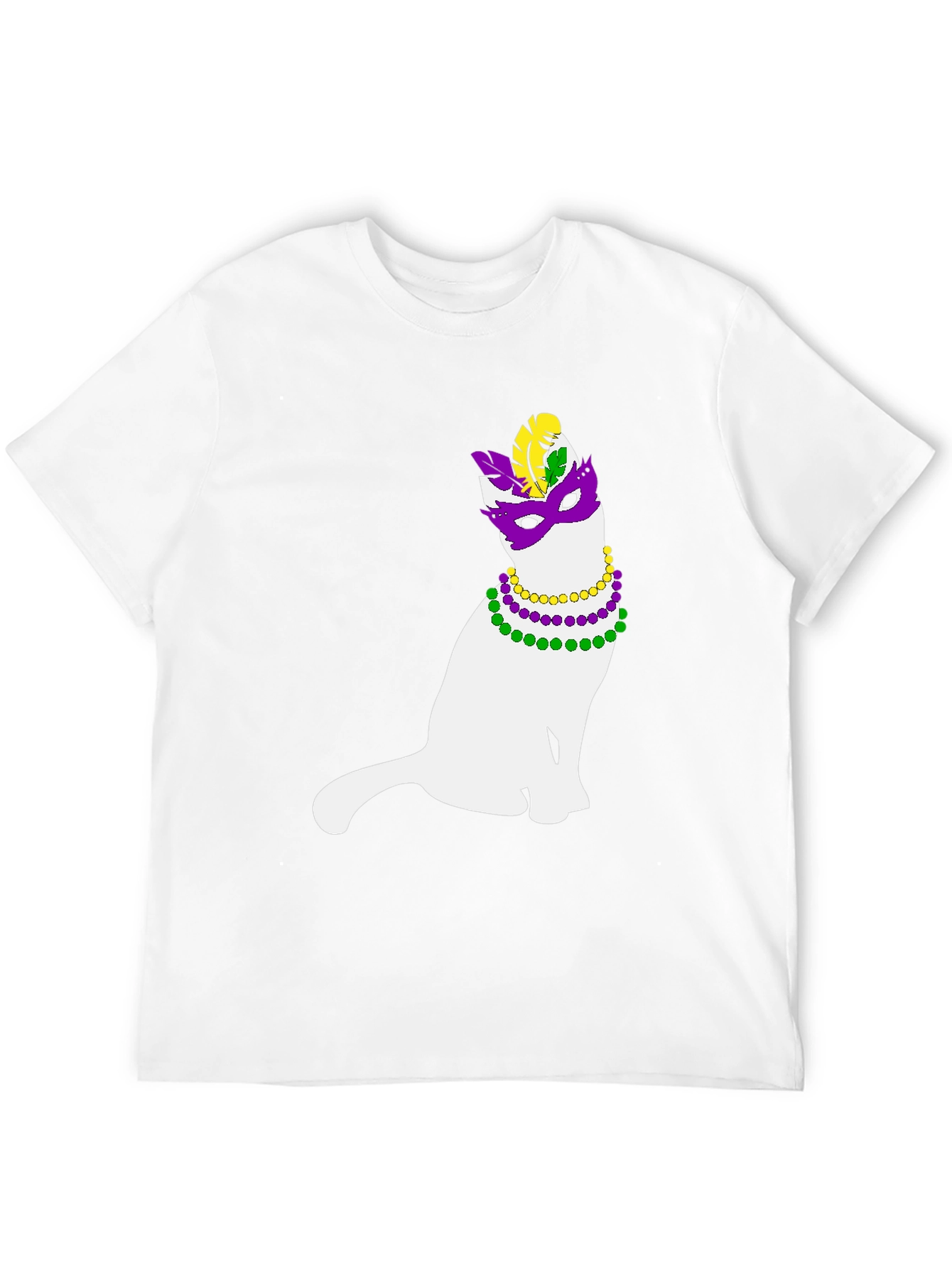 Mardi Gras Cat Graphic Tee - Unisex Black T-Shirt