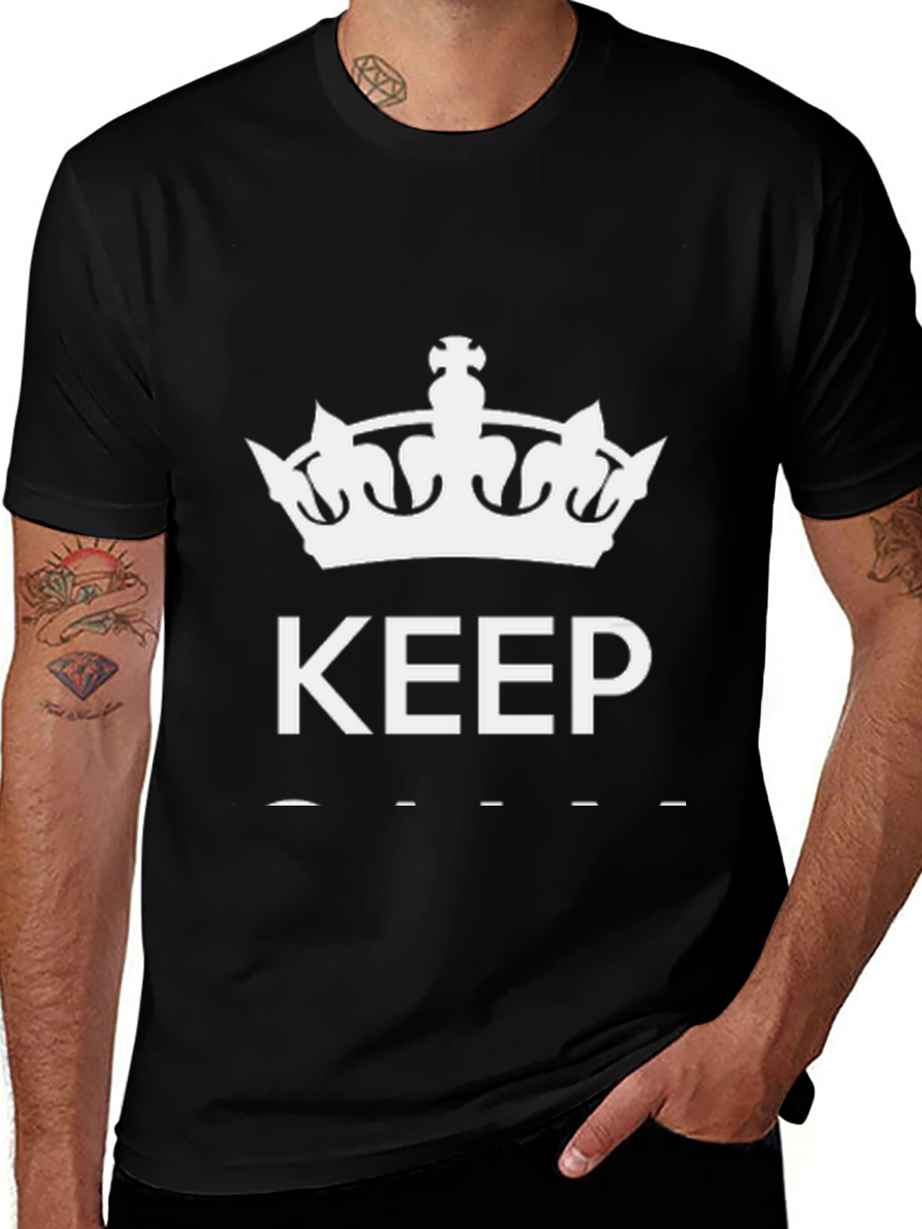 Keep Calm Crown Black T-Shirt