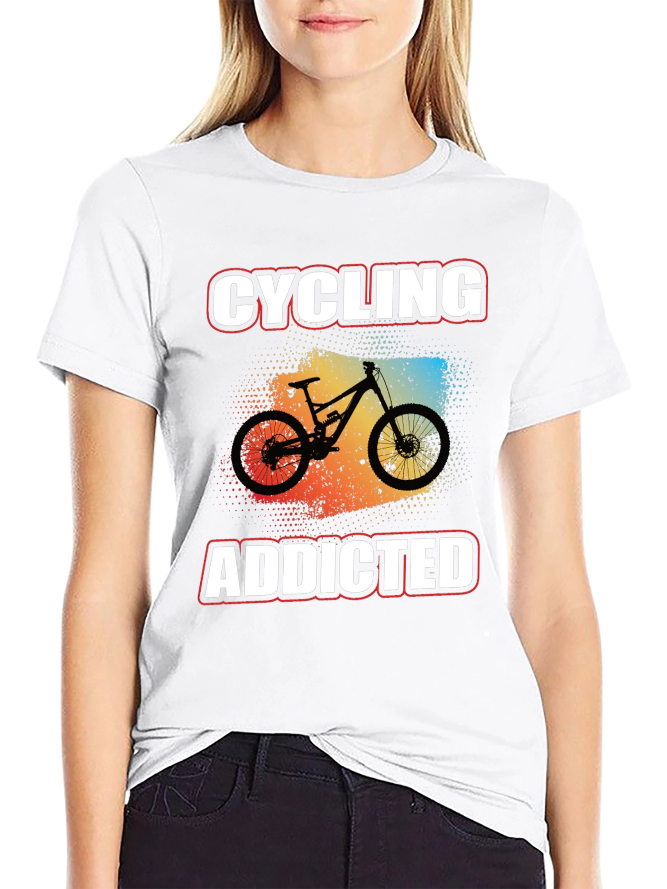 Cycling Addicted Graphic Tee - Mountain Bike Shirt