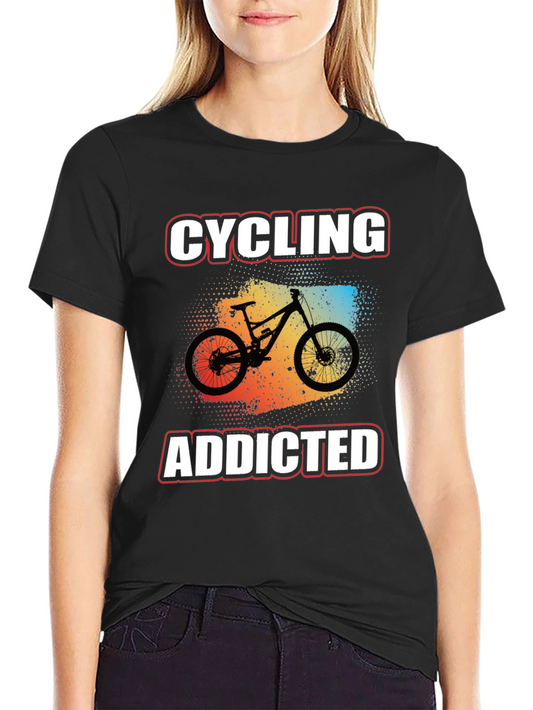 Cycling Addicted Graphic Tee - Mountain Bike Shirt