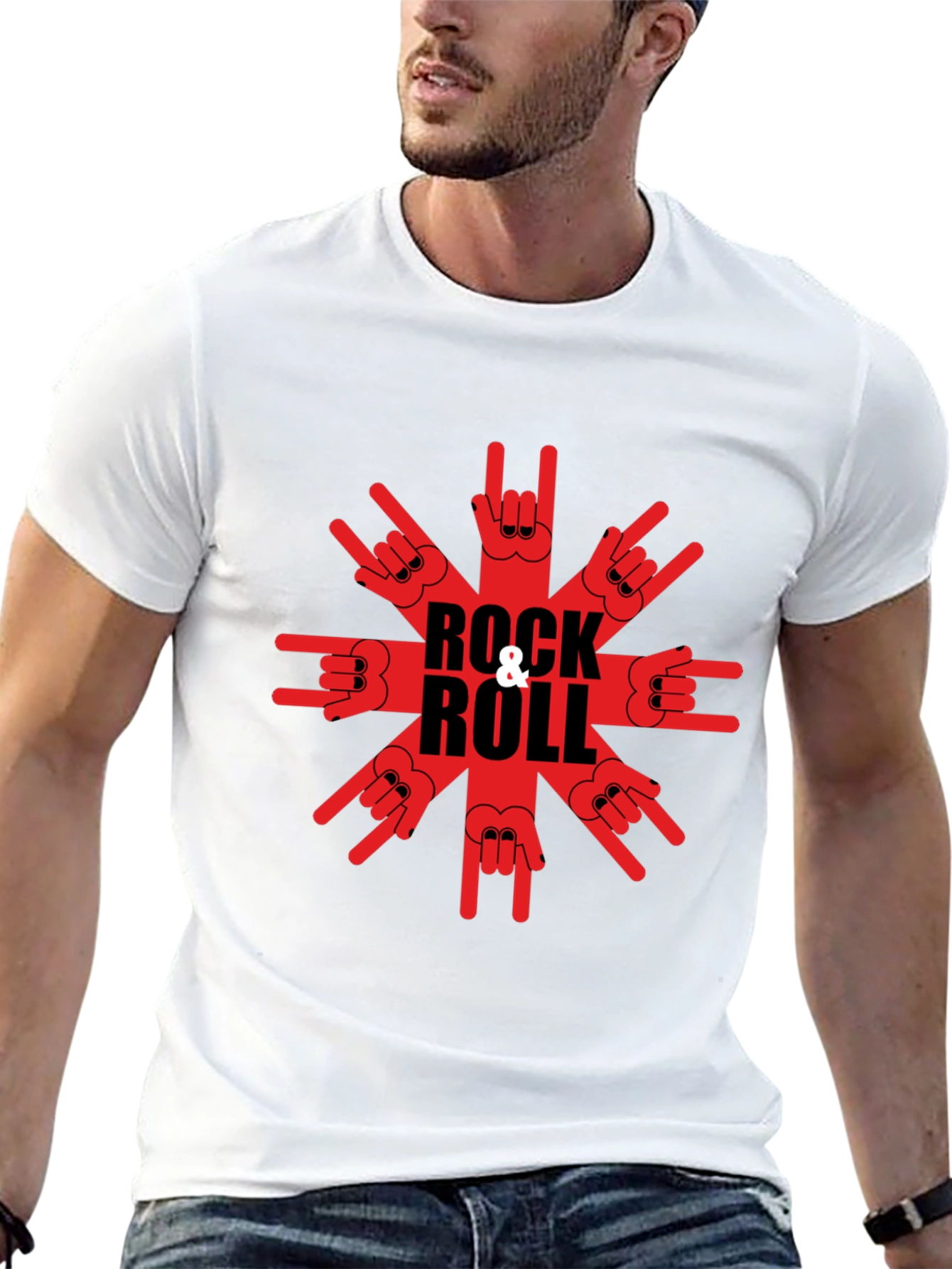 Rock & Roll Graphic T-Shirt - Black Tee