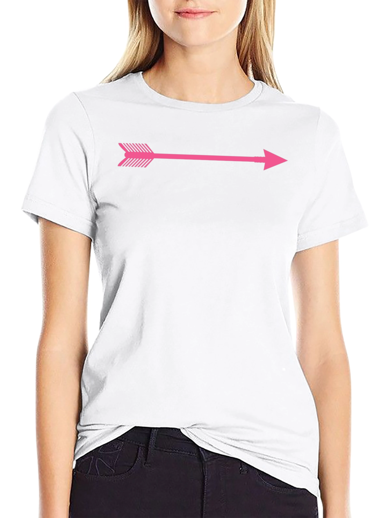 Pink Arrow Graphic Black T-Shirt
