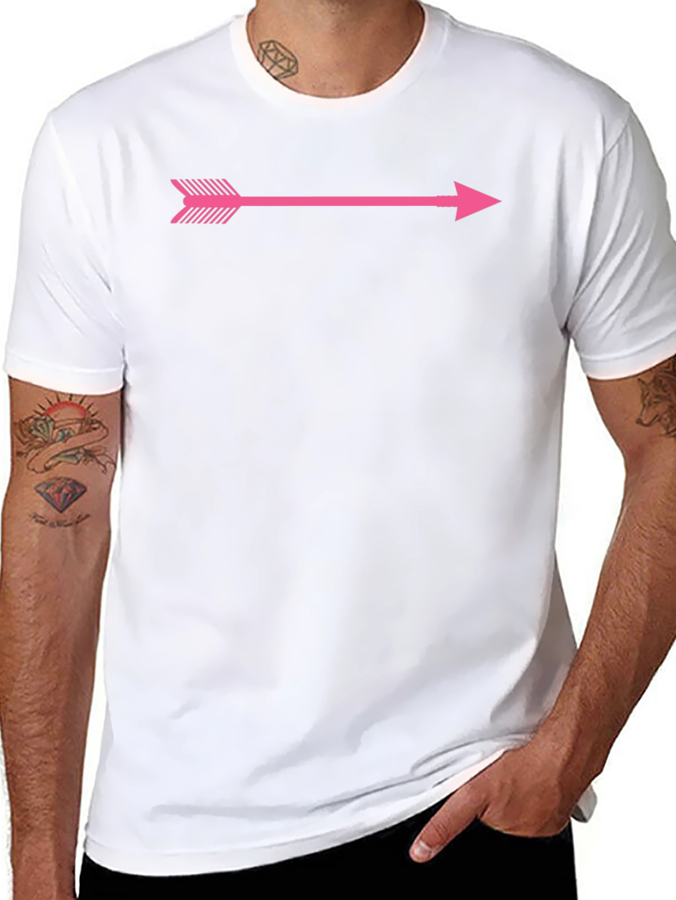 Pink Arrow Graphic Black T-Shirt