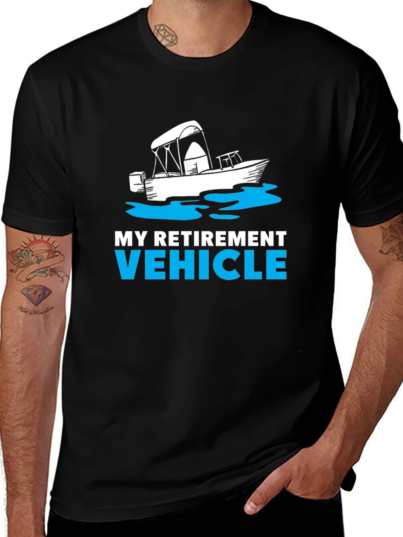 My Retirement Vehicle Boat T-Shirt - Black