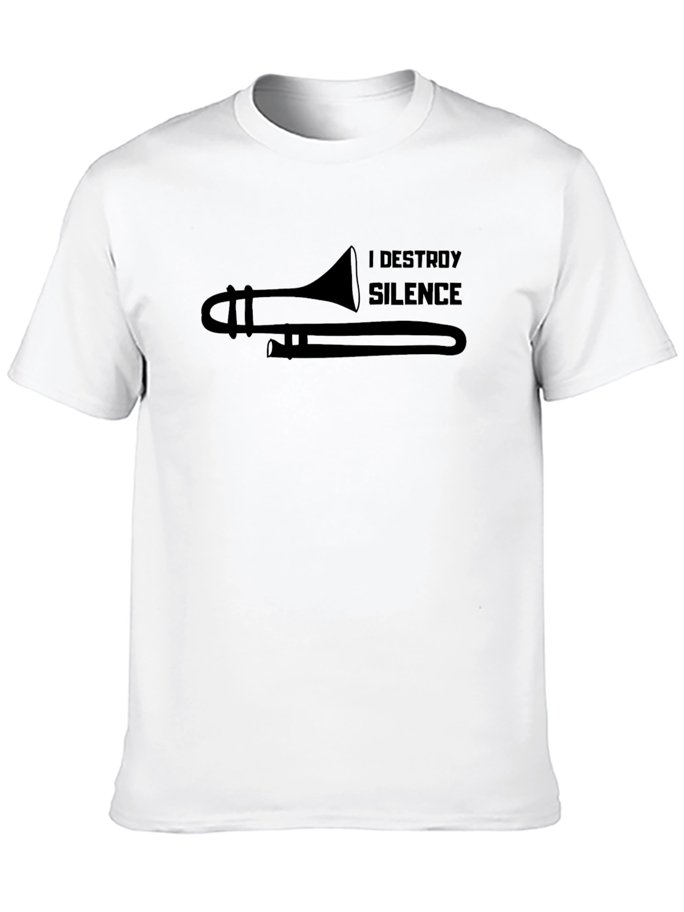 I Destroy Silence Trombone Player Black T-Shirt
