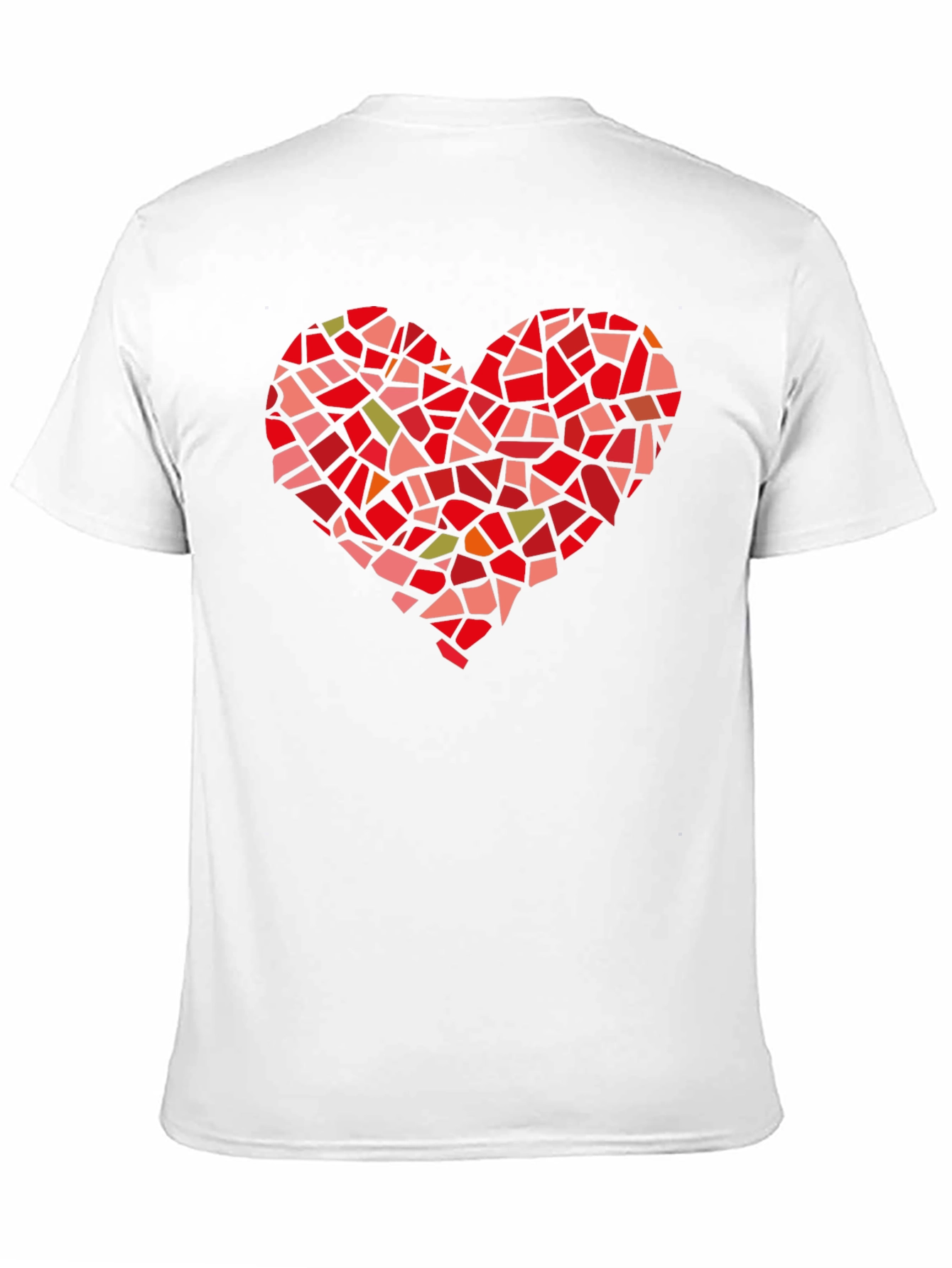 Mosaic Heart Graphic Tee - Black Cotton T-Shirt