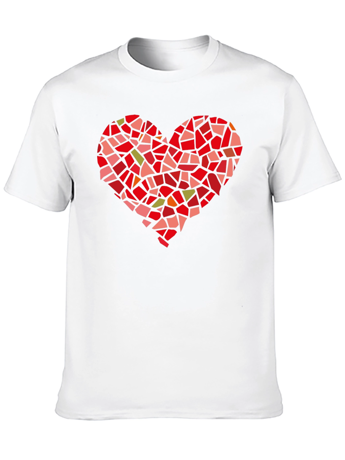 Mosaic Heart Graphic Tee - Black Cotton T-Shirt
