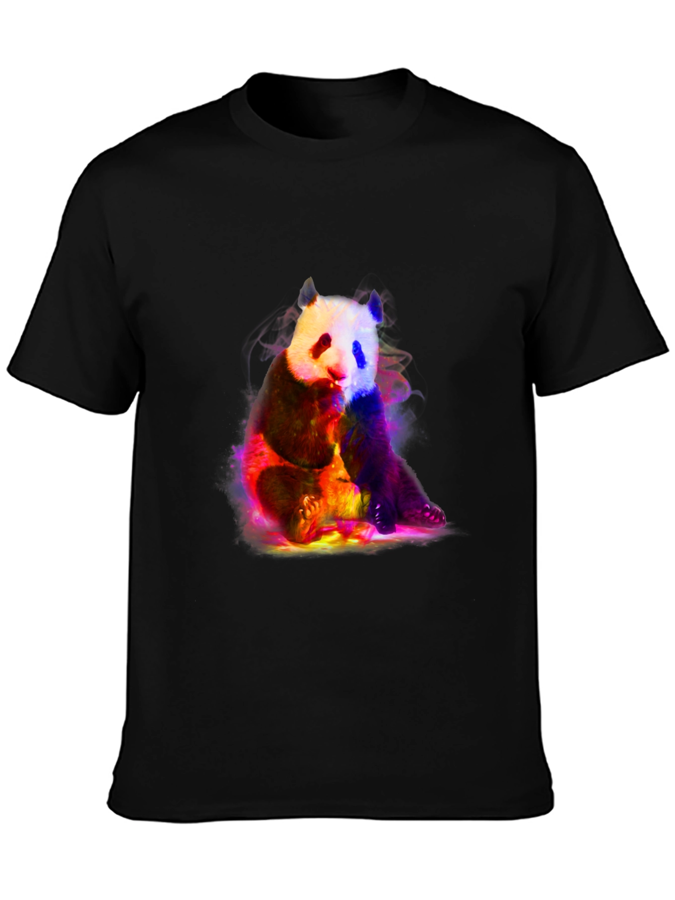 Neon Panda Graphic T-Shirt - Black