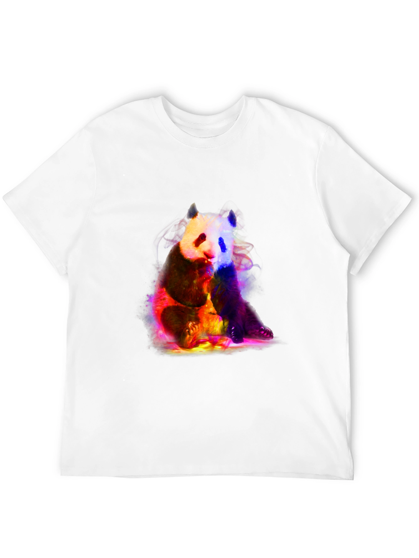 Neon Panda Graphic T-Shirt - Black