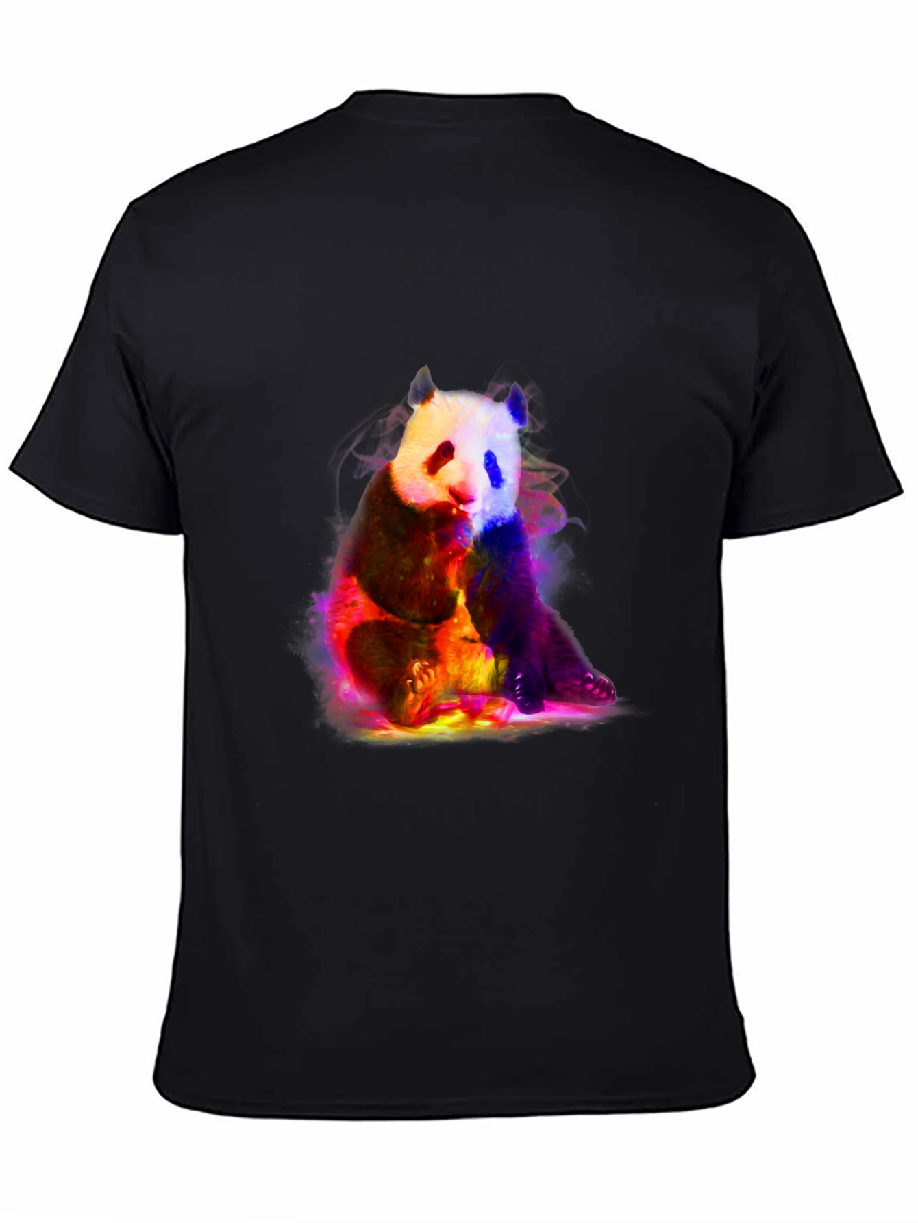 Neon Panda Graphic T-Shirt - Black