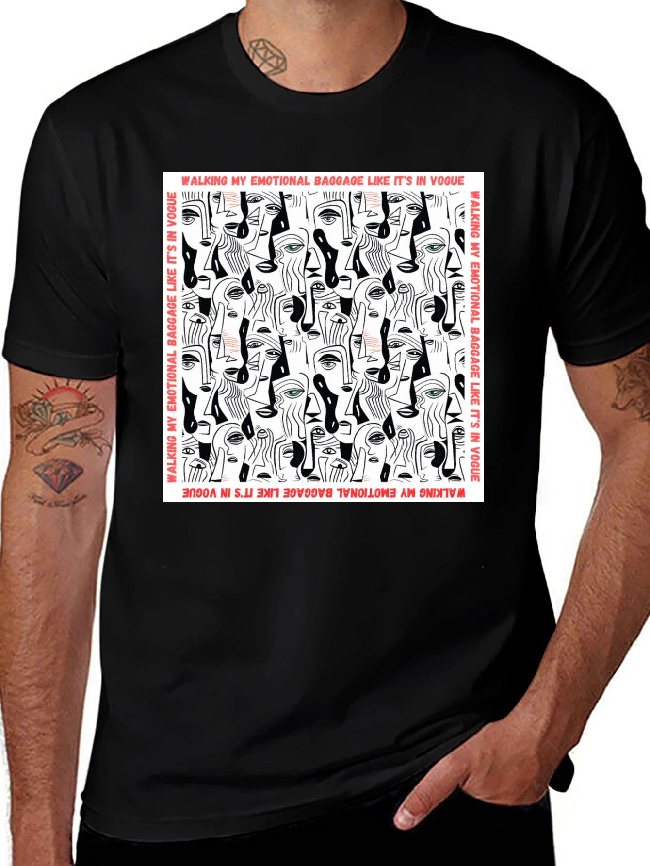 Emotional Baggage Vogue Tee - Stylish Graphic T-Shirt
