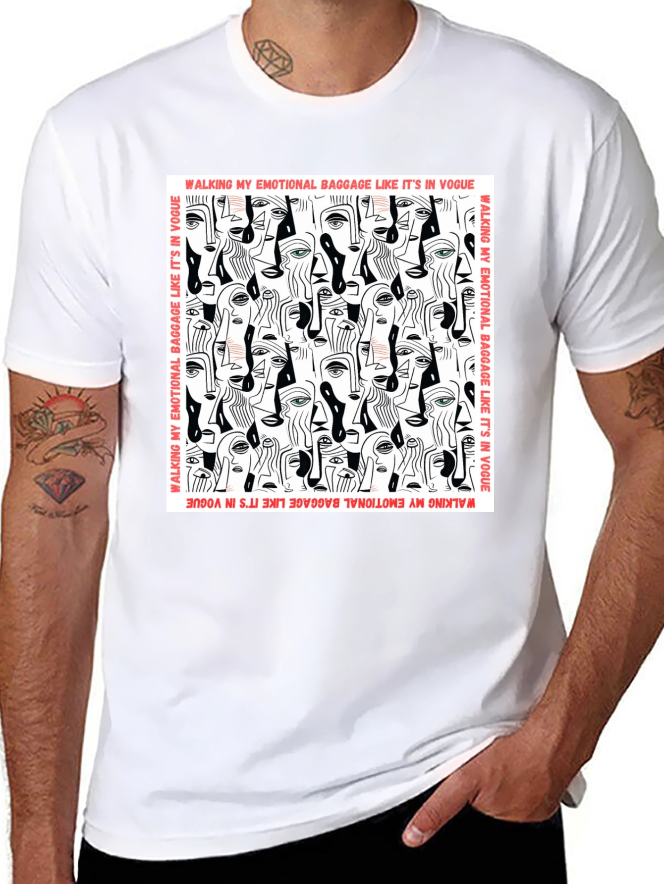 Emotional Baggage Vogue Tee - Stylish Graphic T-Shirt